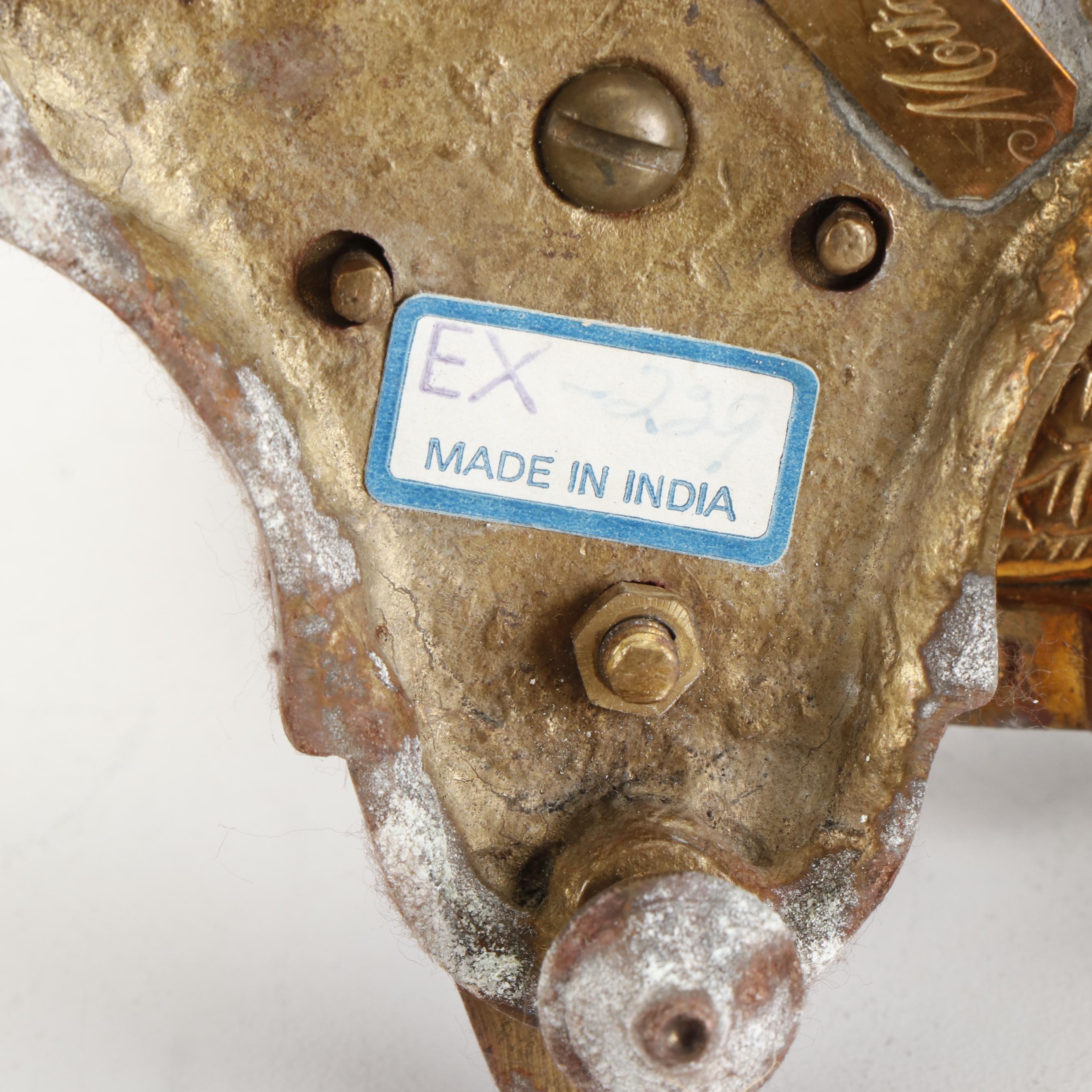 Mottahedeh Brass Swan Candlesticks with Cachetpot and Other Figurines