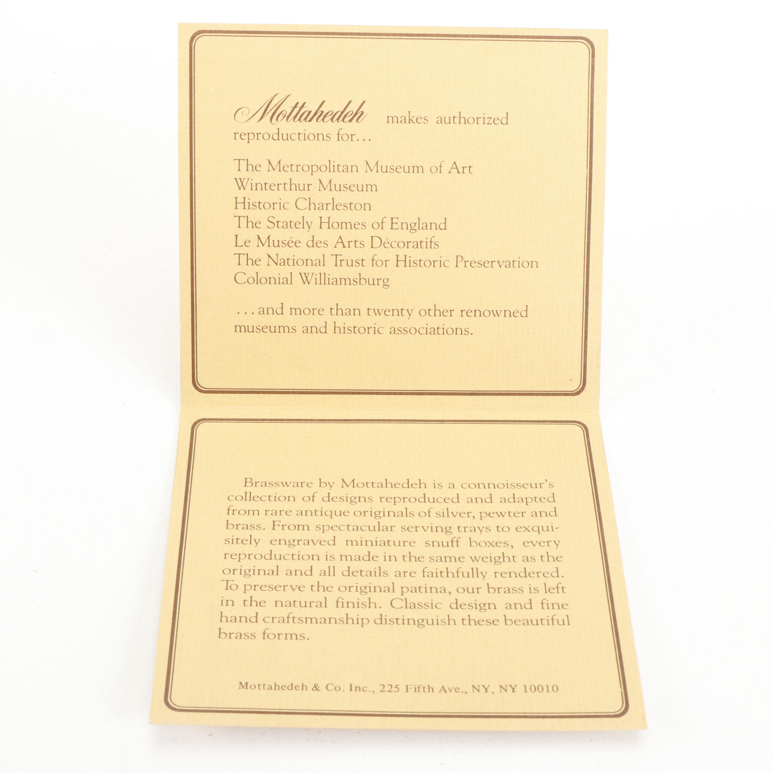 Mottahedeh Brass Swan Candlesticks with Cachetpot and Other Figurines