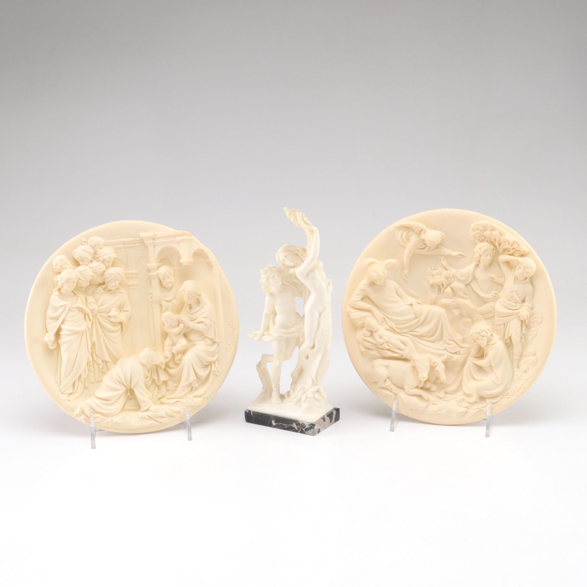 Italian Alabaster "The Nativity" Collector Plate & More