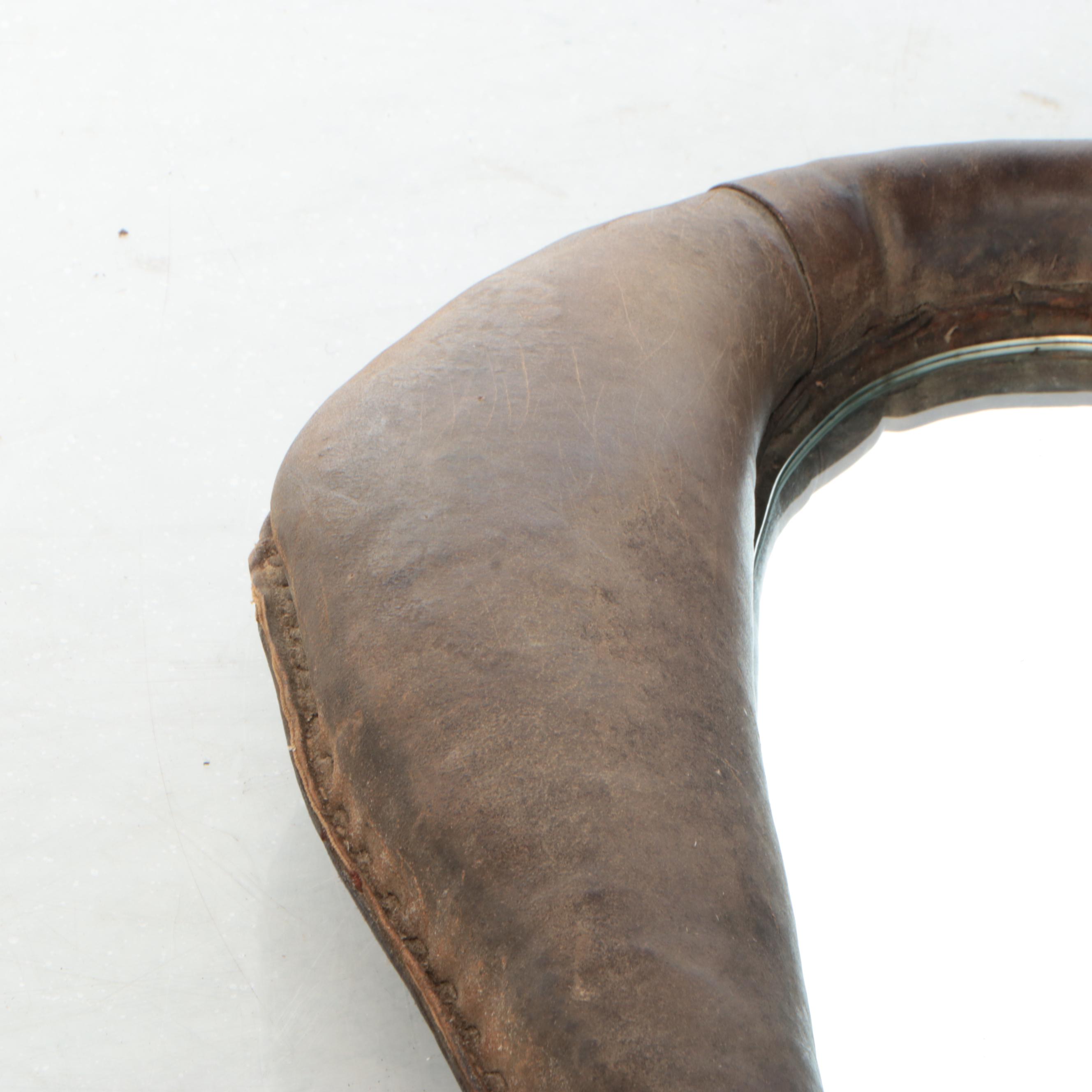 Victorian Leather Horse Collar Wall Mirror