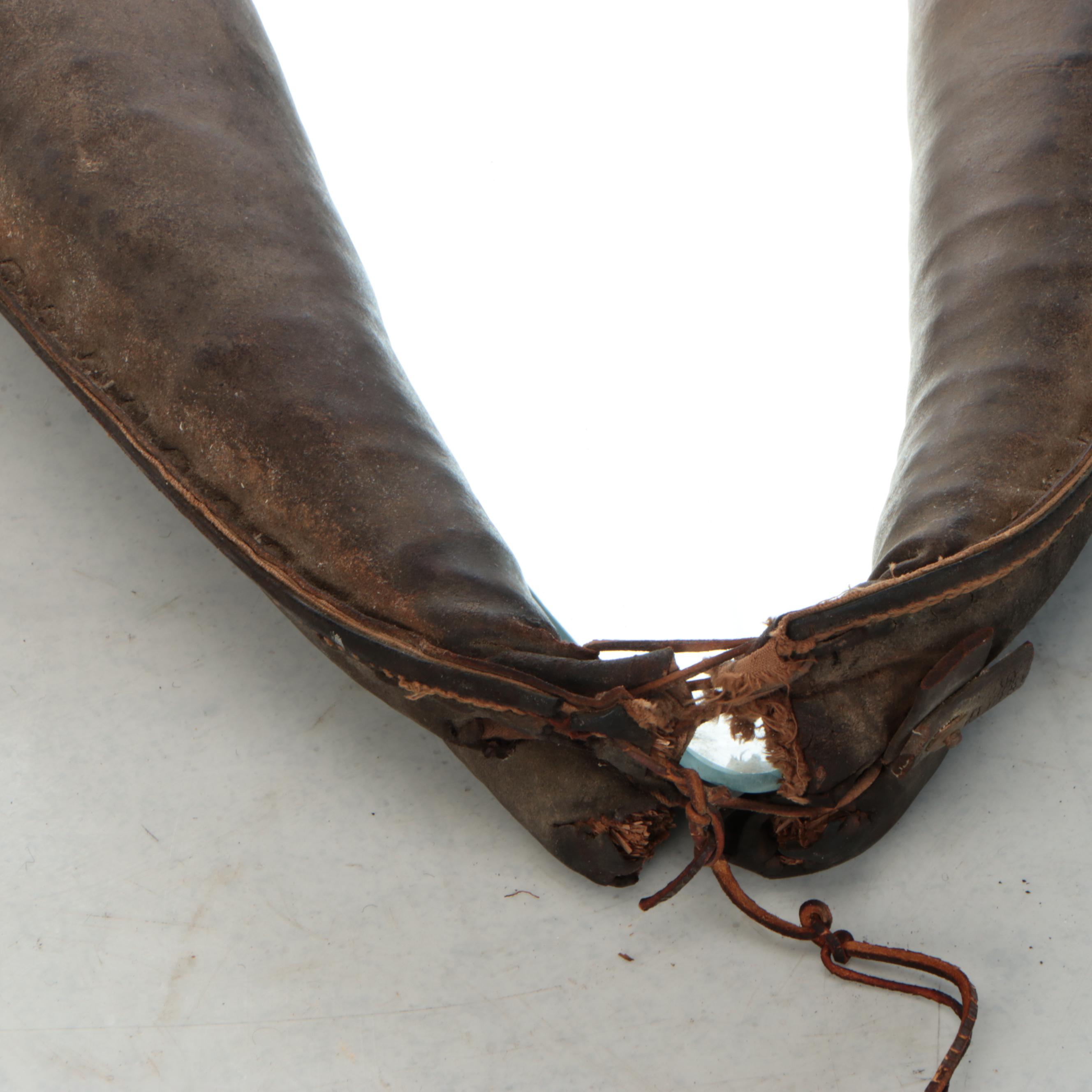 Victorian Leather Horse Collar Wall Mirror