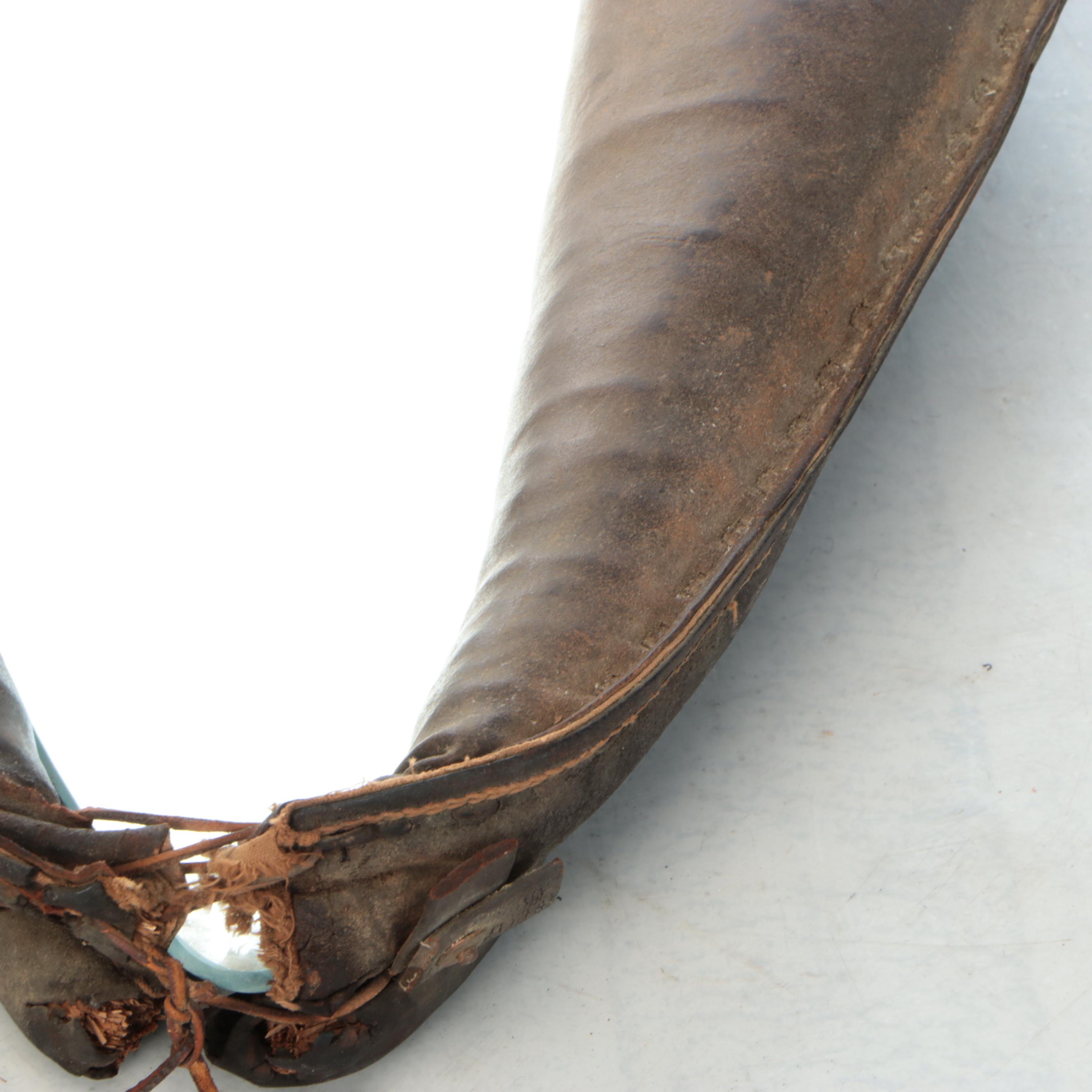 Victorian Leather Horse Collar Wall Mirror
