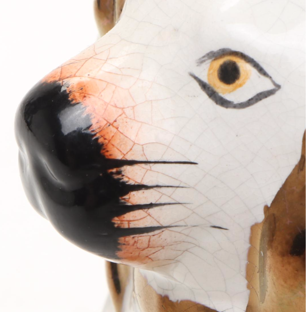 Staffordshire Porcelain Spaniel Dogs, Late 19th/Early 20th C.