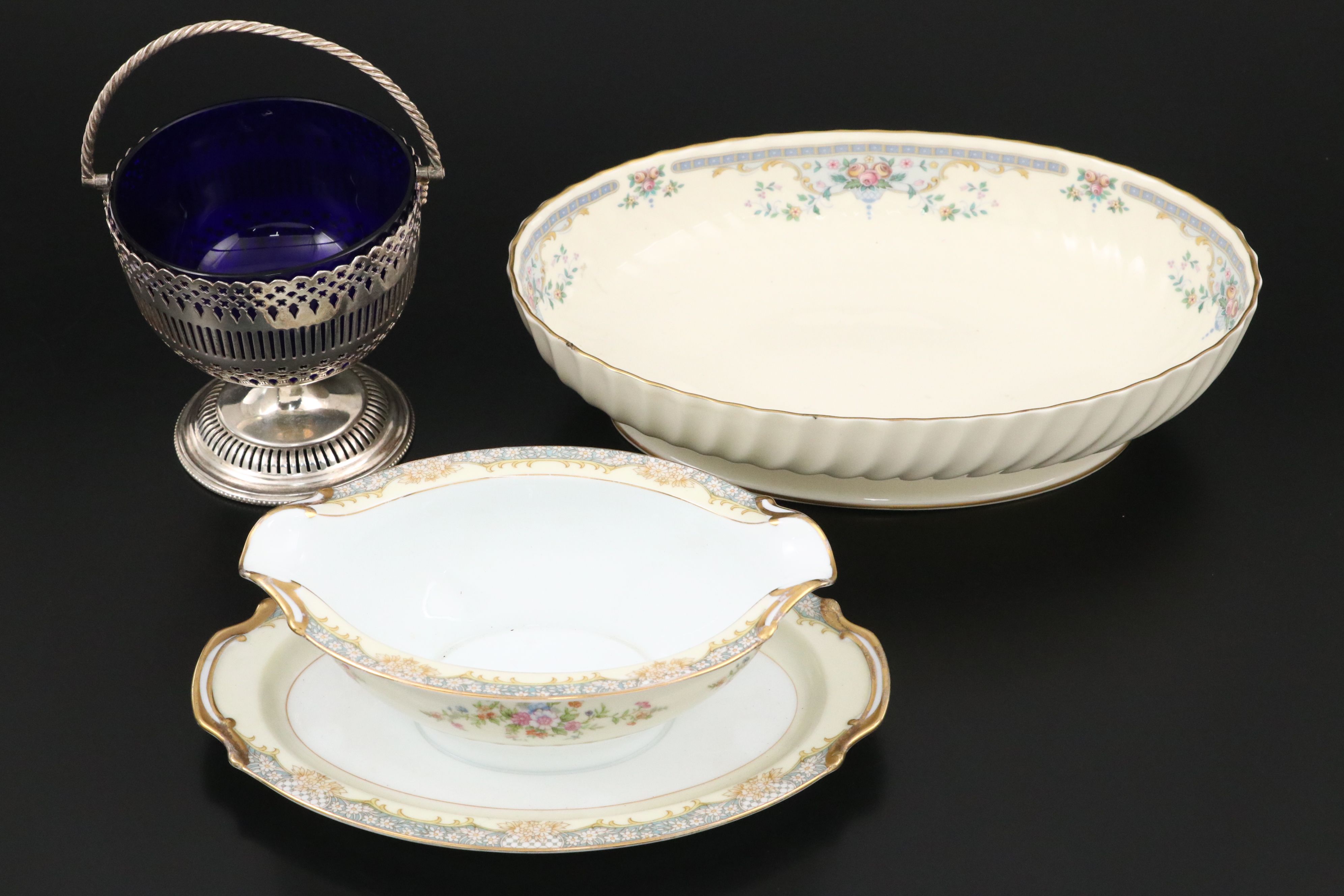 William Adams Silver Plate Trivet, Silver Plate Basket, and More Table Décor