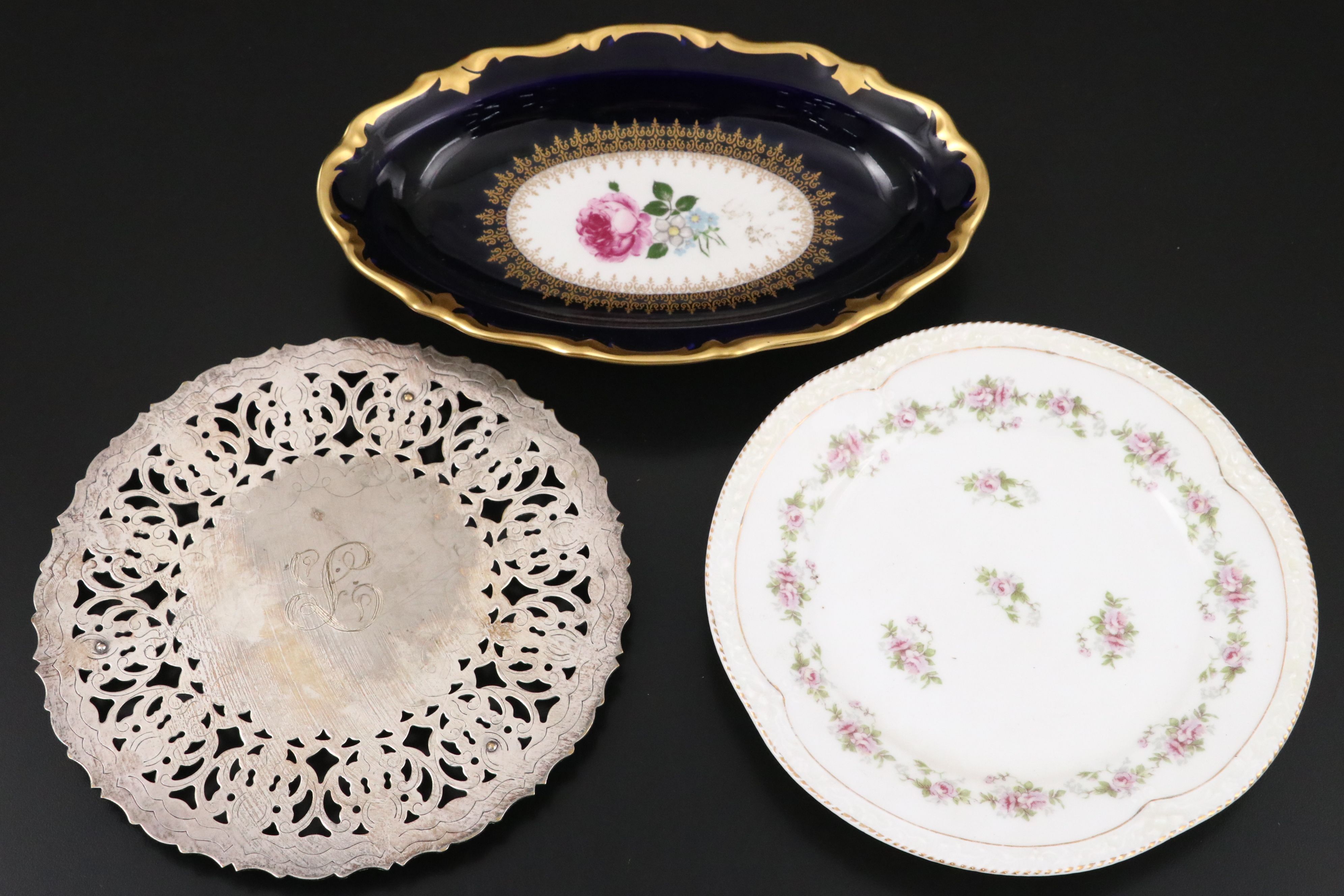 William Adams Silver Plate Trivet, Silver Plate Basket, and More Table Décor