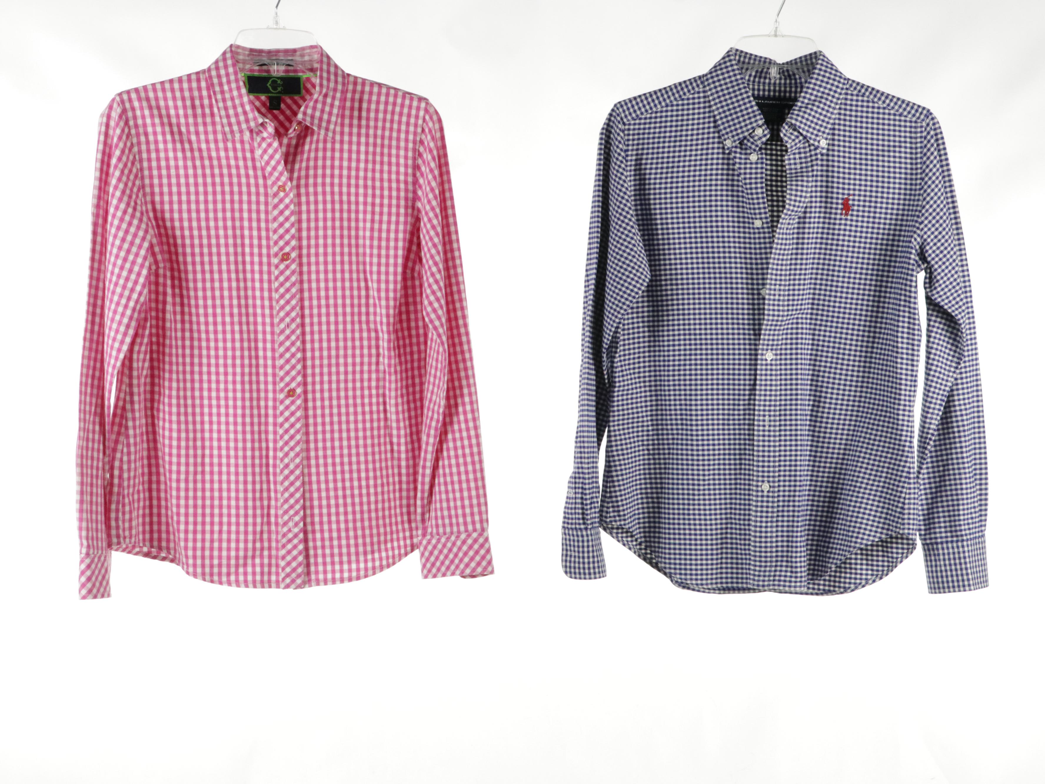 Checkered and Equestrian Motif Cotton Shirts Featuring Ralph Lauren Sport, Ariat