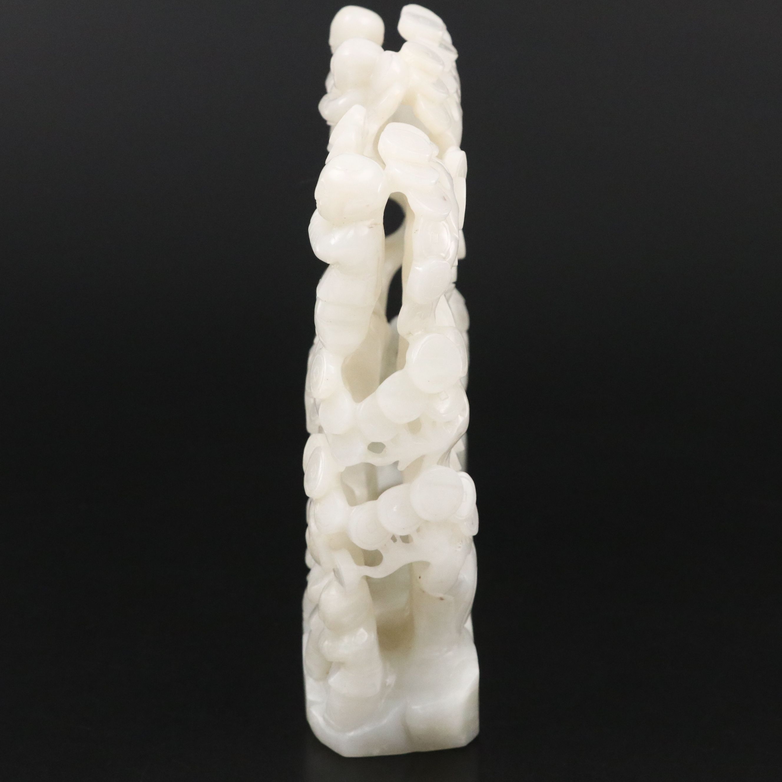 Chinese Carved Jade Sculpture of Figures in Orchard