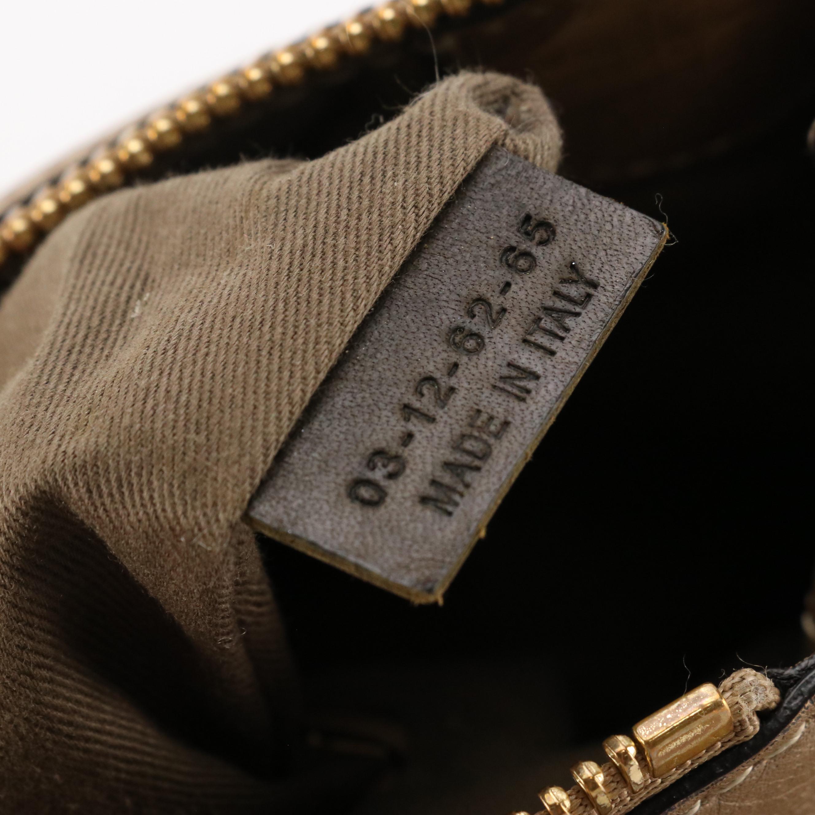 Chloé Marcie Saddle-Stitched Two-Way Bag in Taupe Grained Calfskin Leather