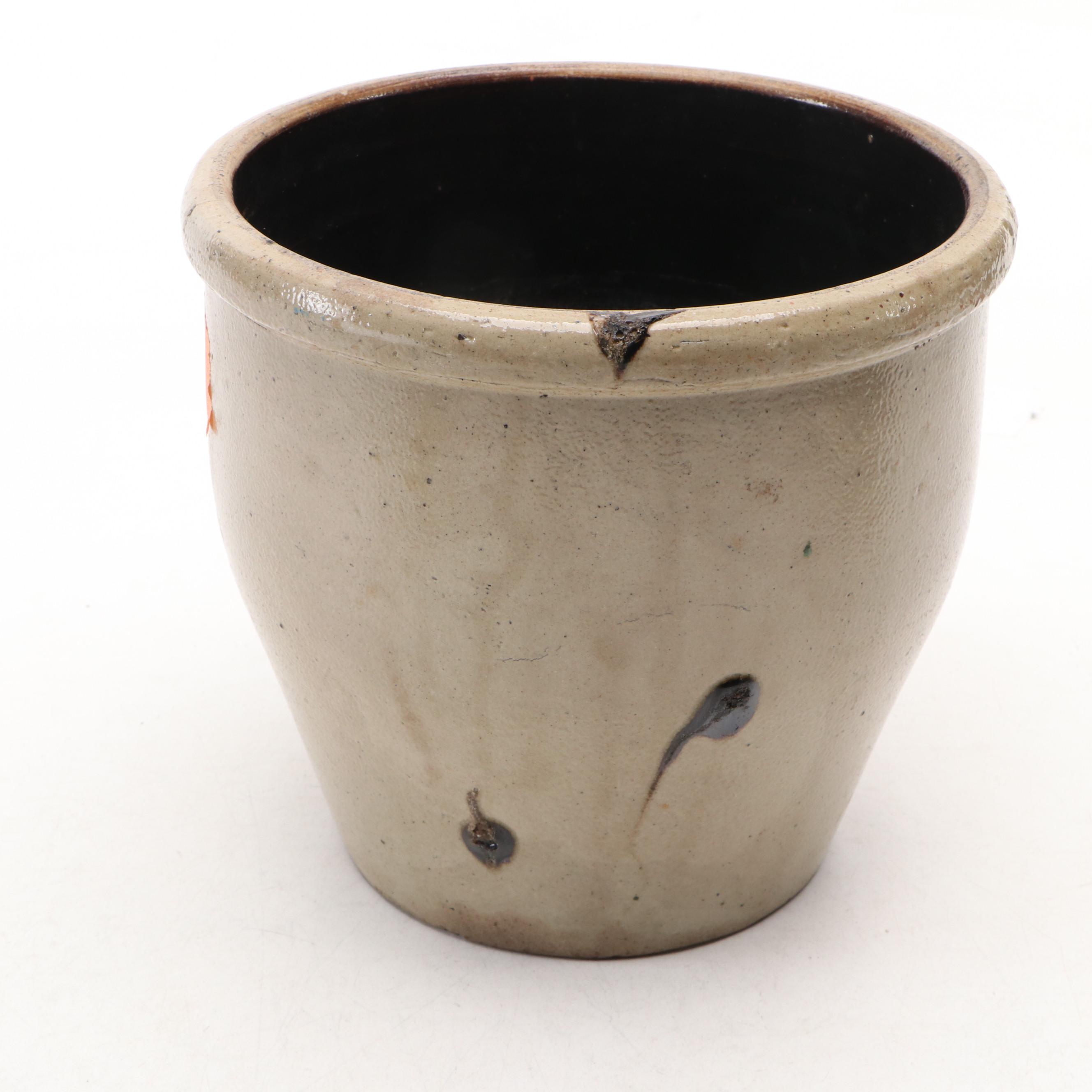 F. H. Weeks Stoneware Syrup Jug with Tobacco Spit Crock and Salt Glazed Jugs