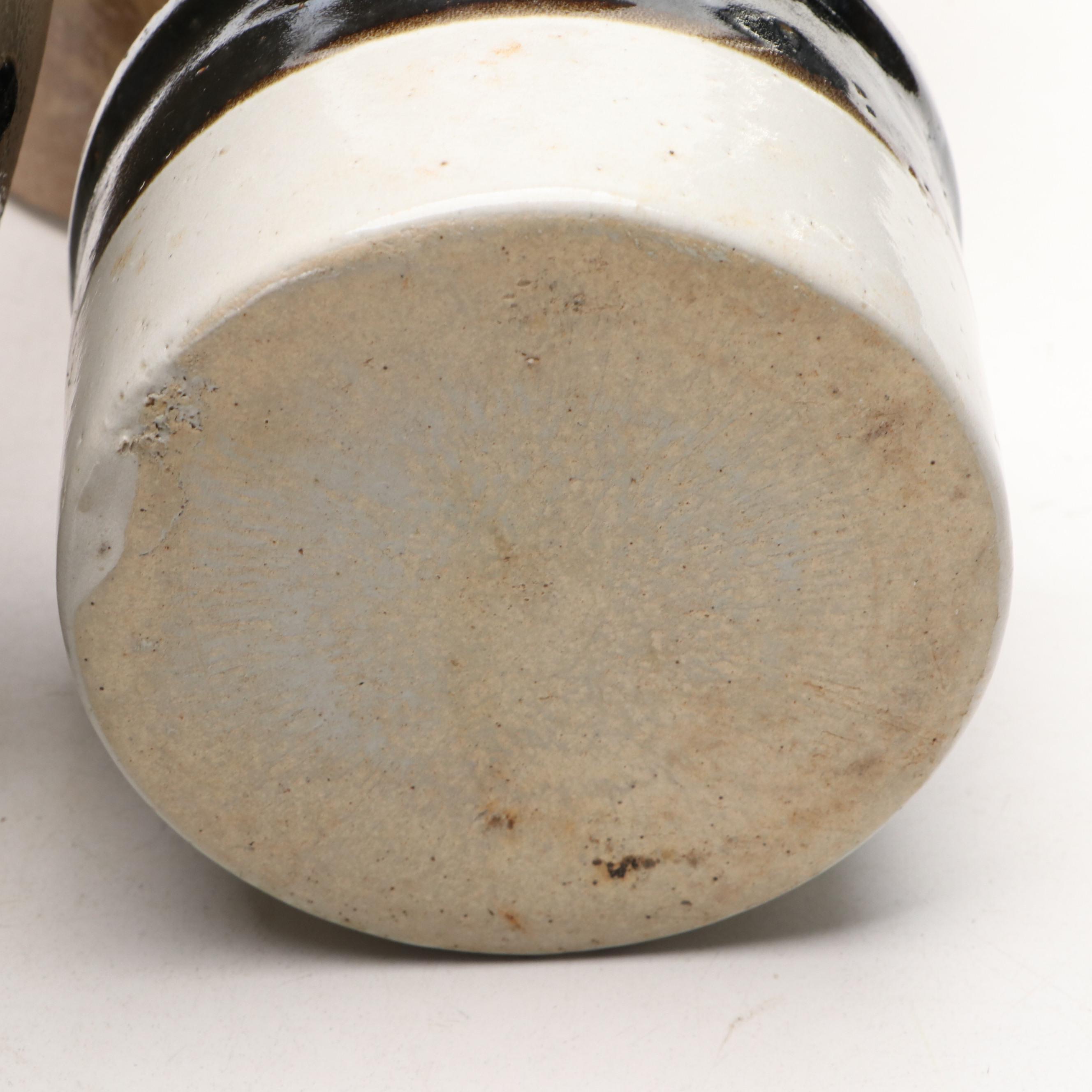 F. H. Weeks Stoneware Syrup Jug with Tobacco Spit Crock and Salt Glazed Jugs