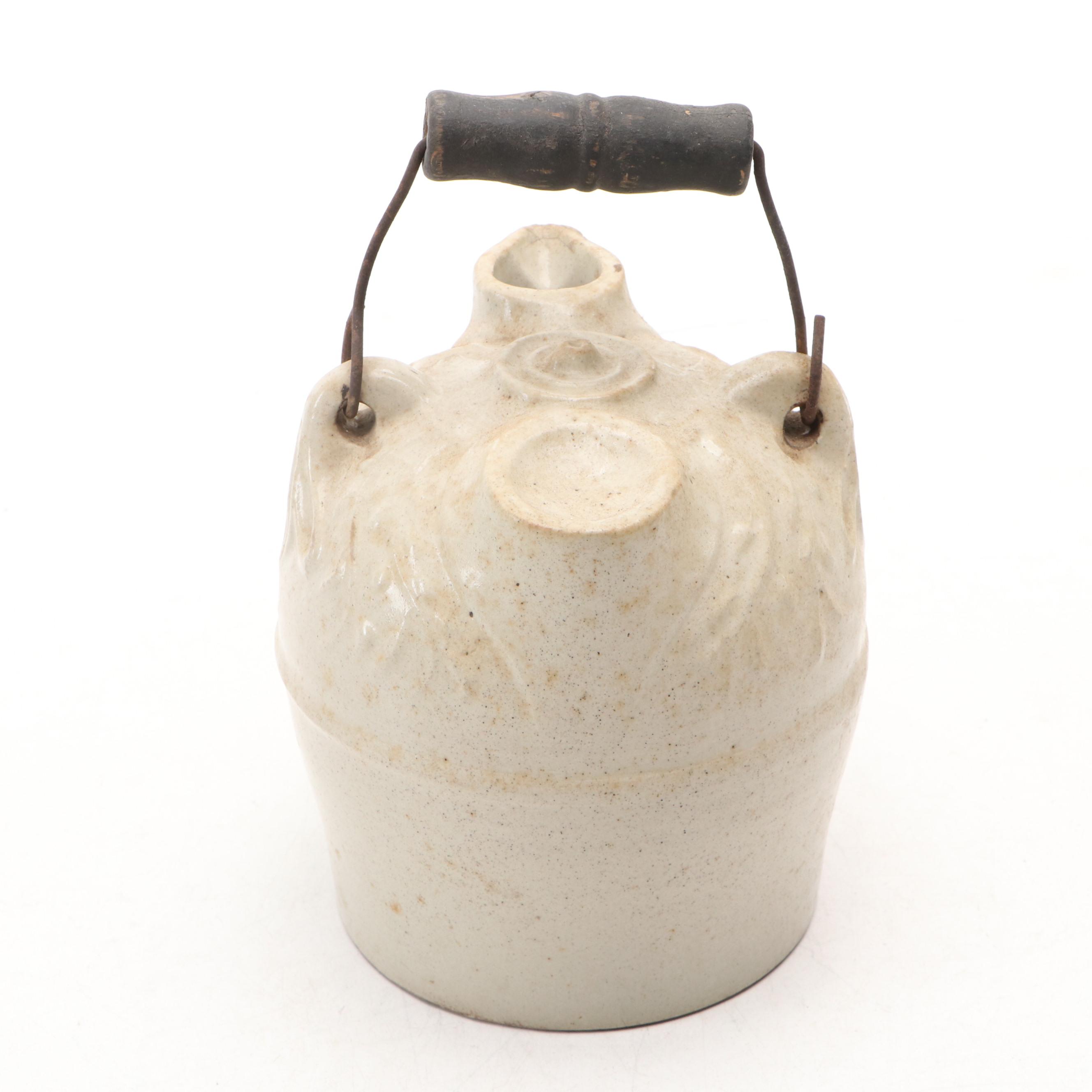 F. H. Weeks Stoneware Syrup Jug with Tobacco Spit Crock and Salt Glazed Jugs