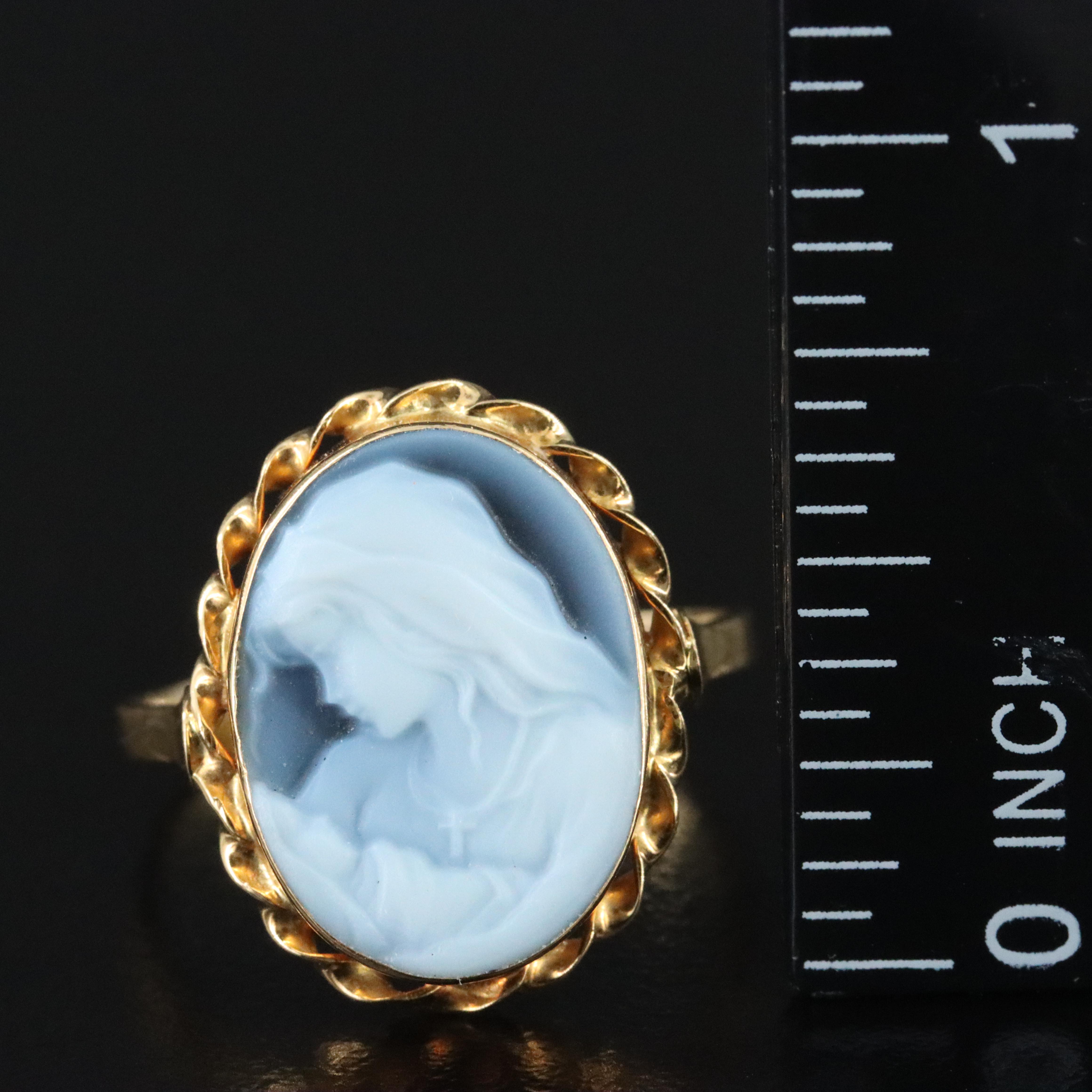 18K Black Onyx Cameo Ring