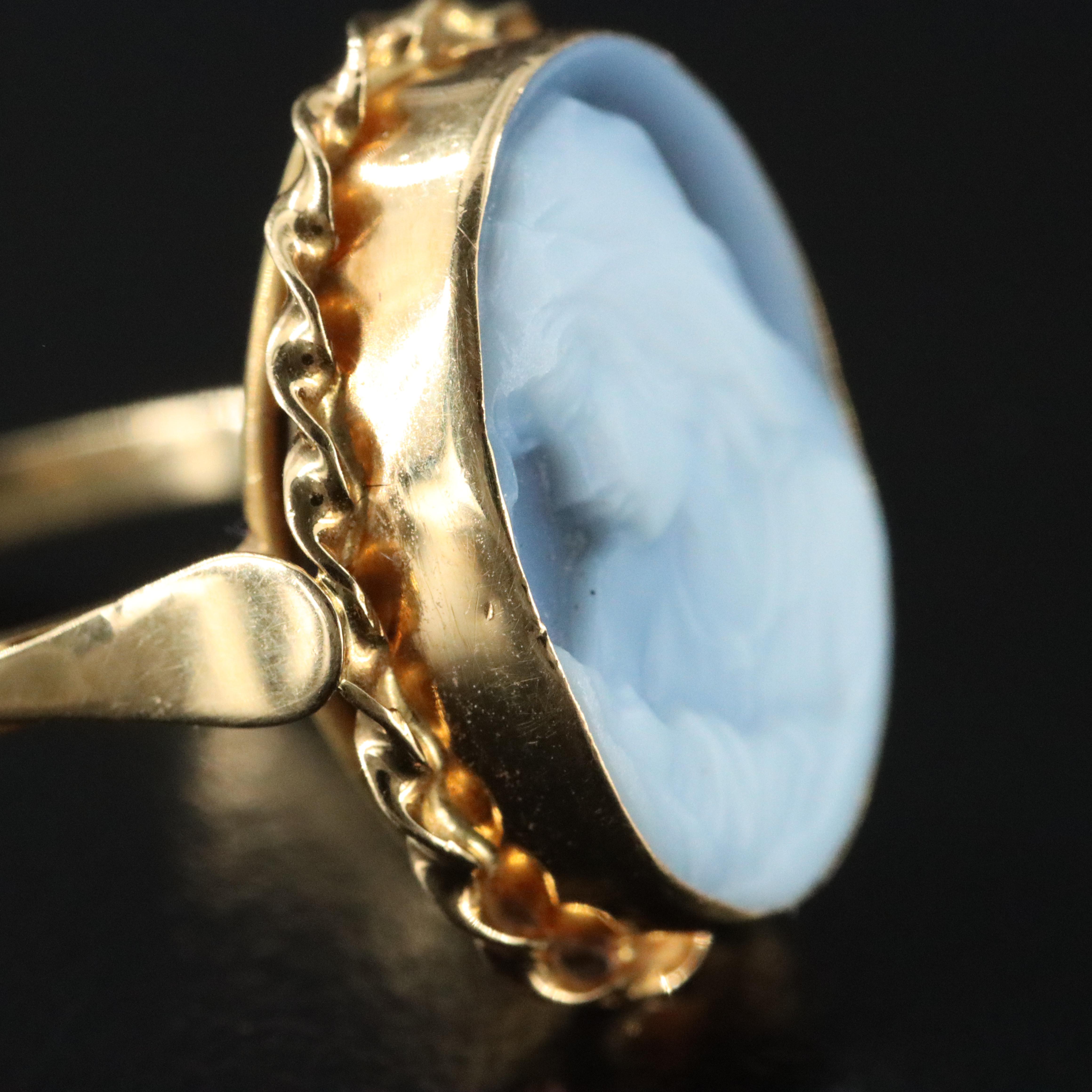 18K Black Onyx Cameo Ring