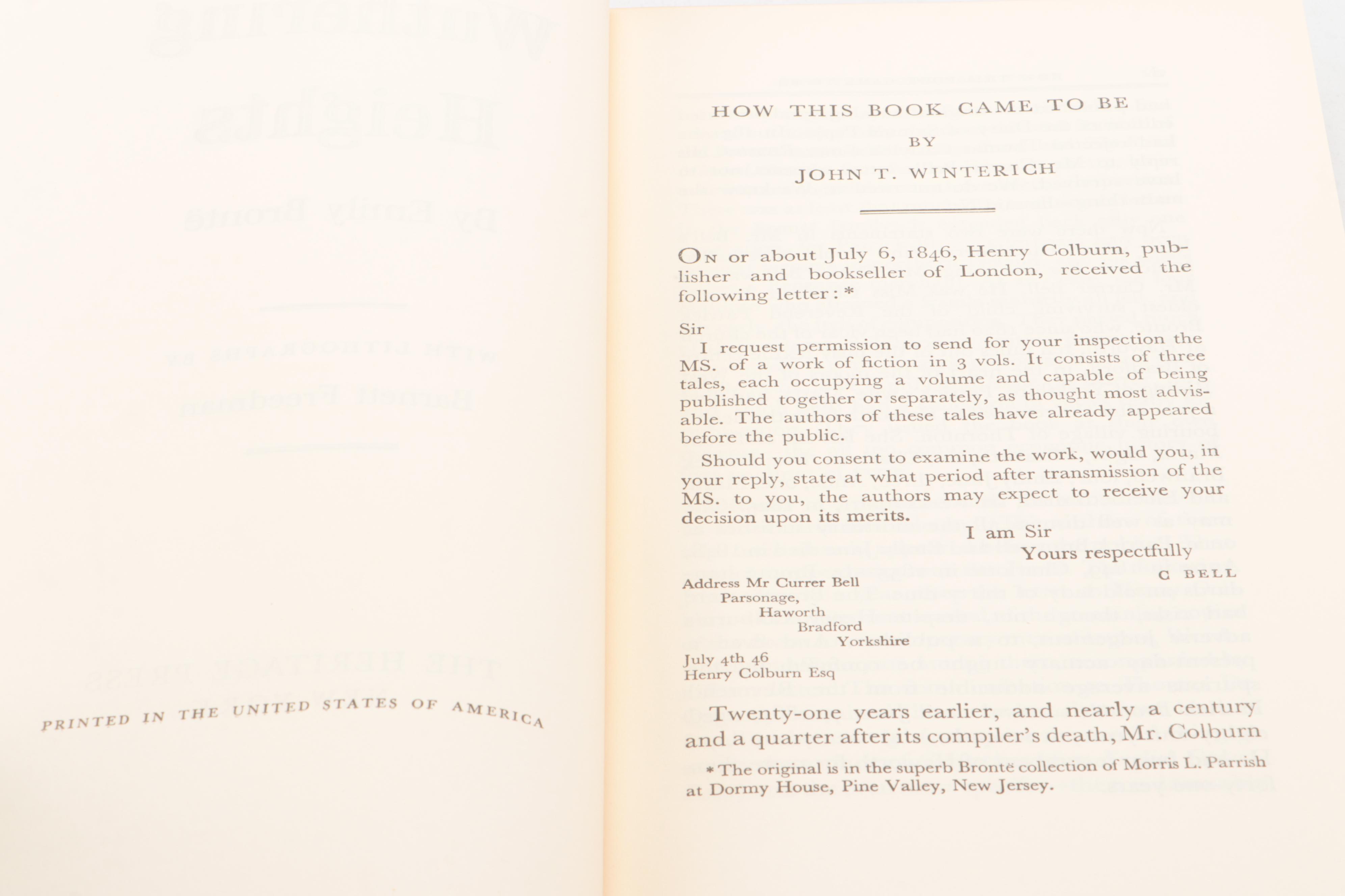 Heritage Press "Wuthering Heights" by Emily Brontë and More Literary Classics