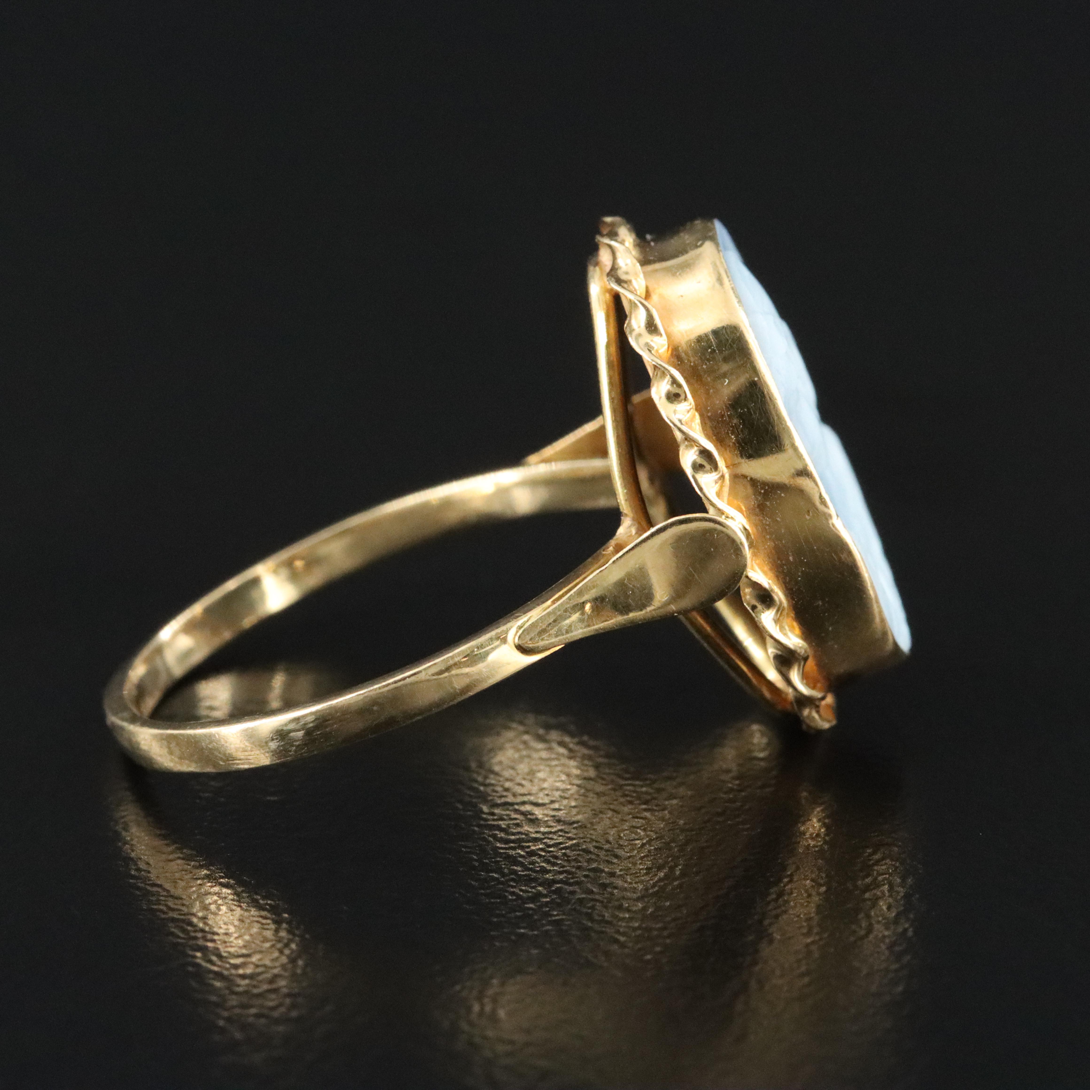 18K Black Onyx Cameo Ring