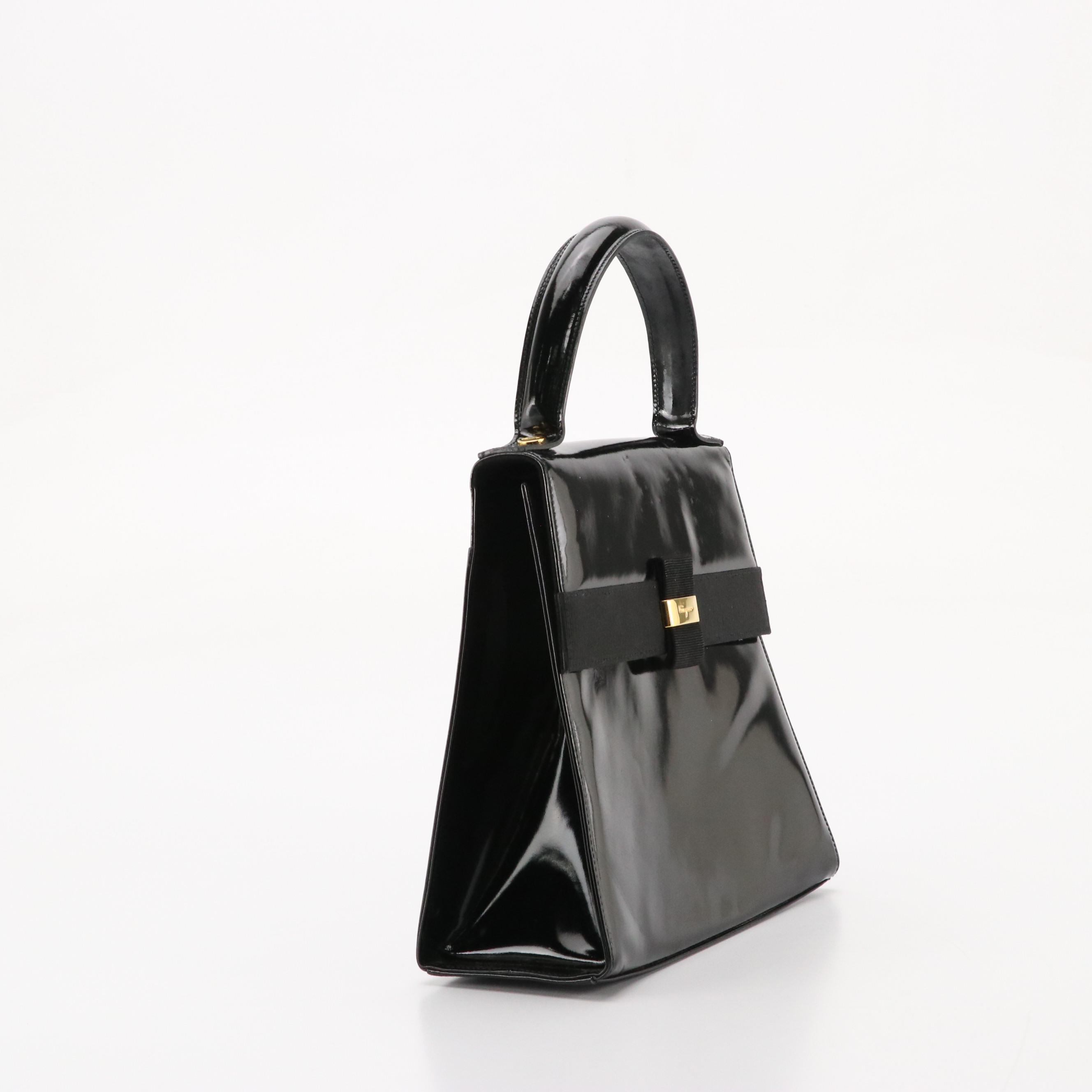 Salvatore Ferragamo Vara Bow Top Handle Bag in Glazed Leather