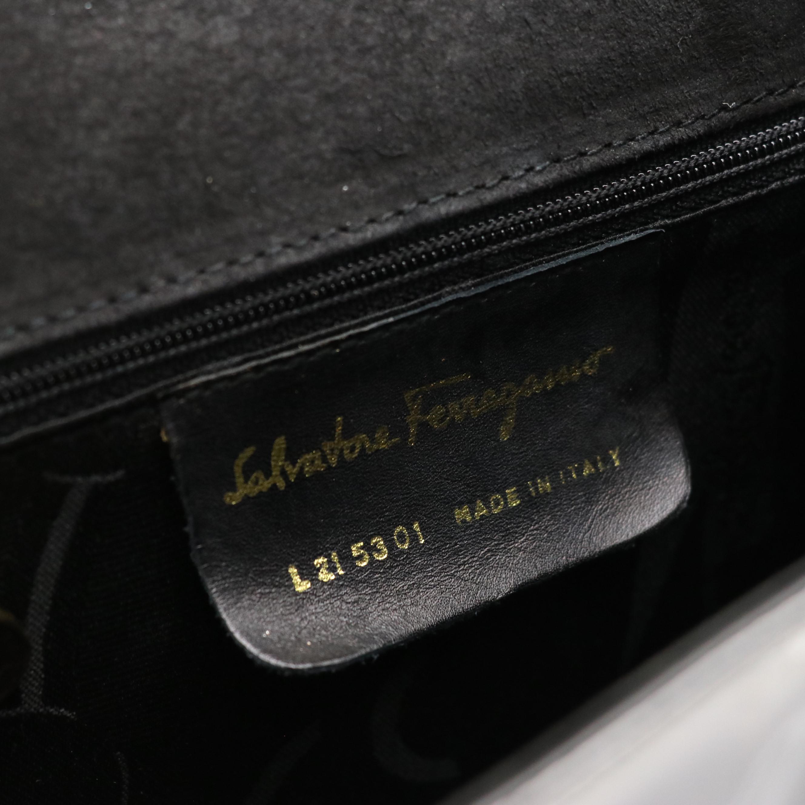 Salvatore Ferragamo Vara Bow Top Handle Bag in Glazed Leather