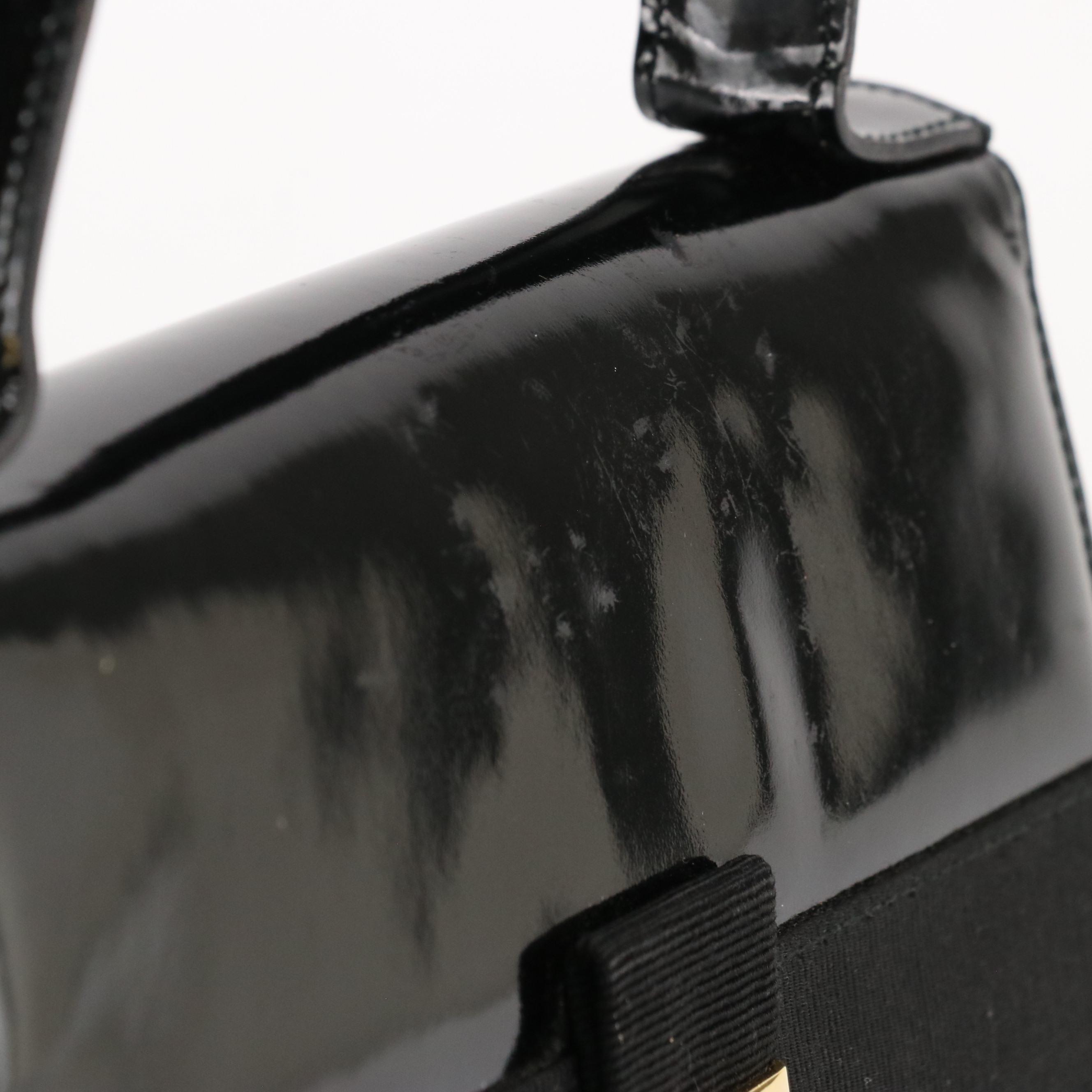 Salvatore Ferragamo Vara Bow Top Handle Bag in Glazed Leather