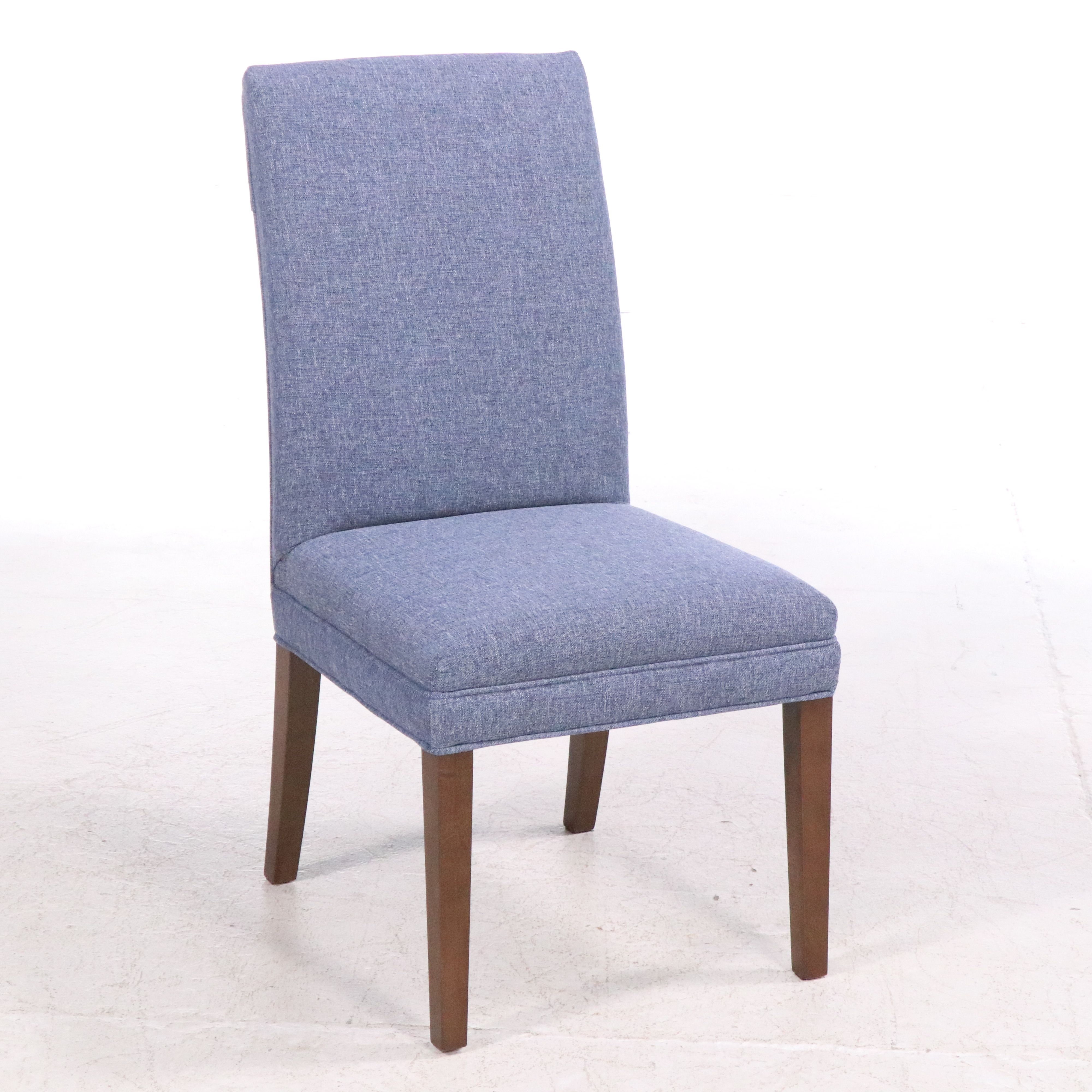 Pair of Contemporary Blue Fabric Upholstered Side Chairs