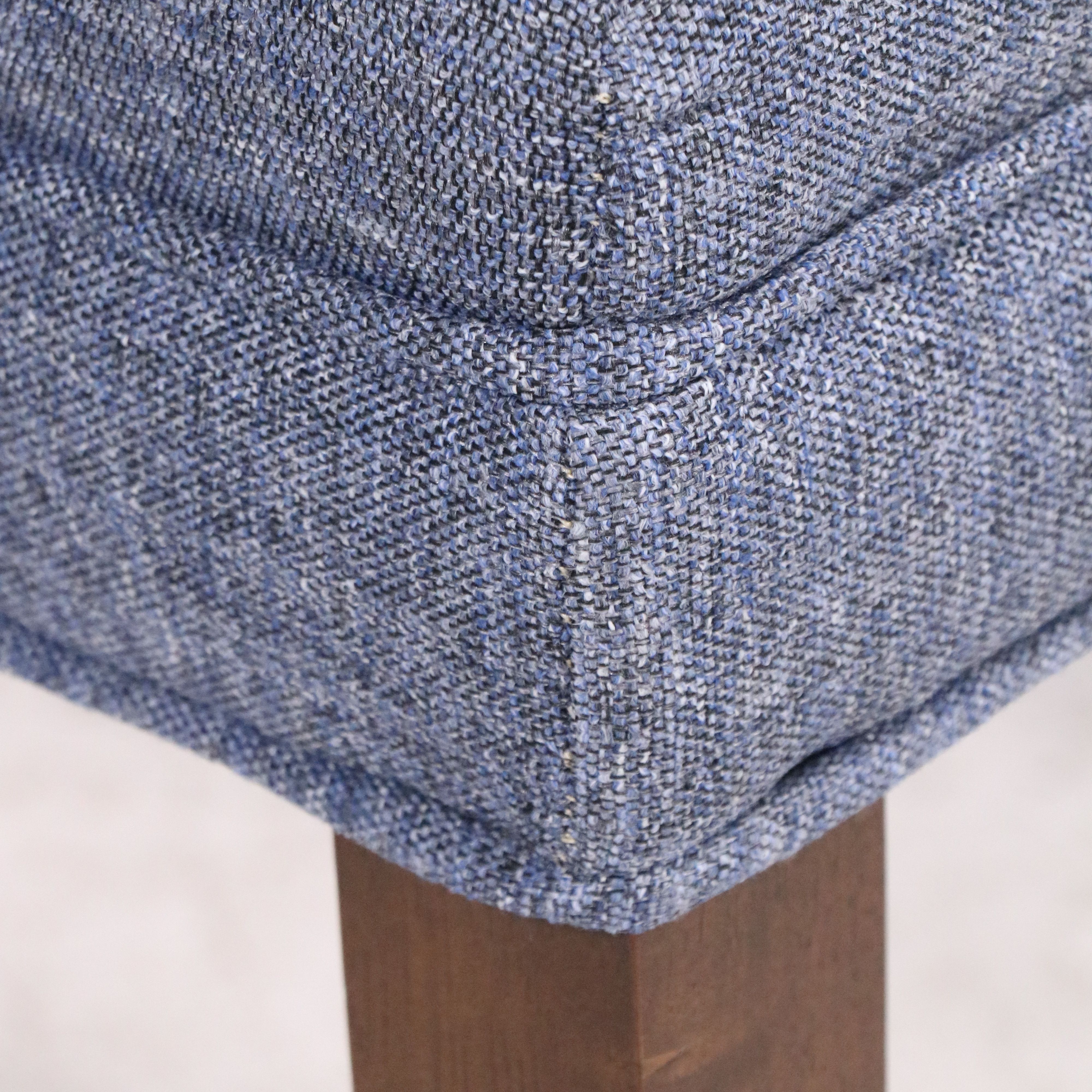 Pair of Contemporary Blue Fabric Upholstered Side Chairs