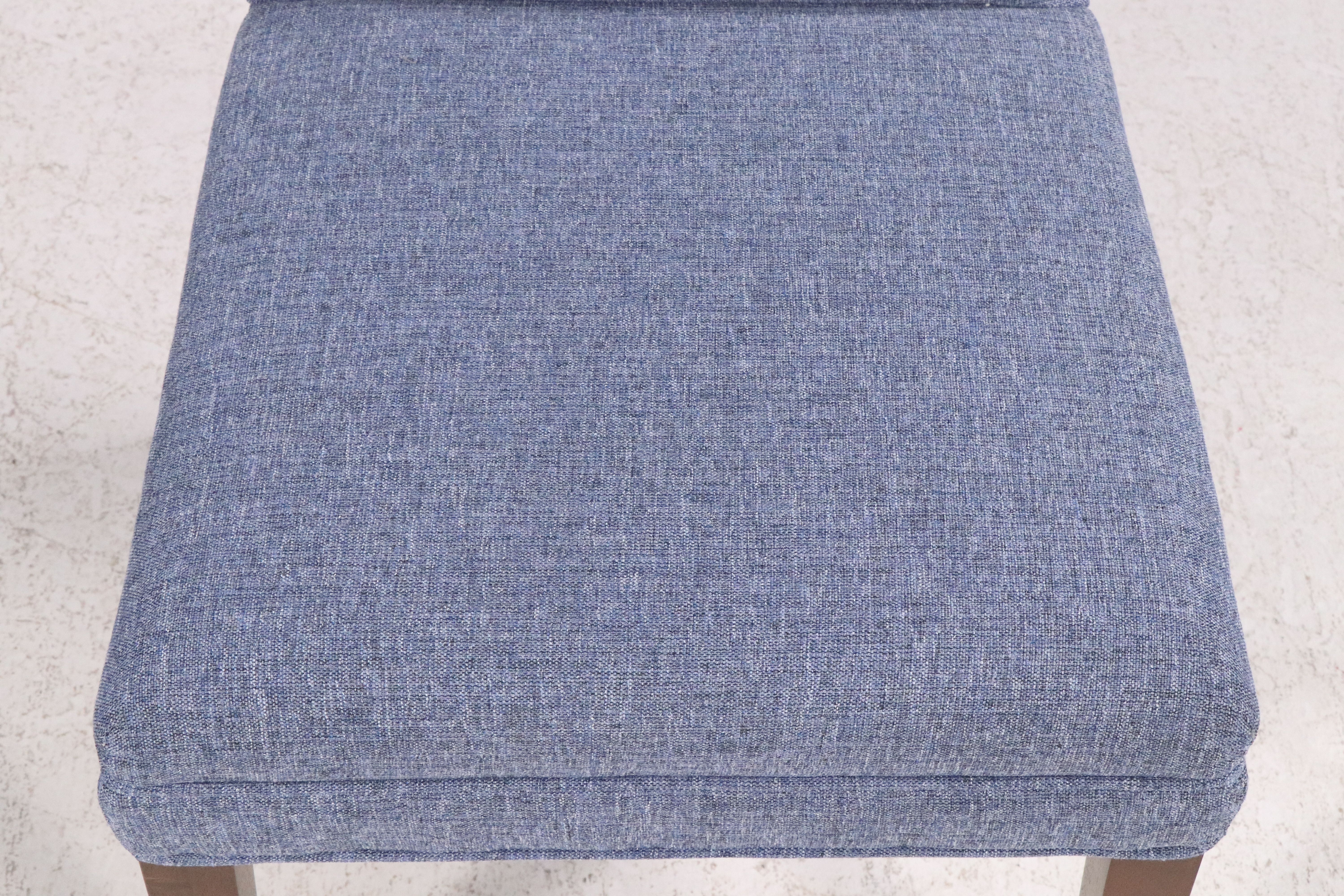 Pair of Contemporary Blue Fabric Upholstered Side Chairs