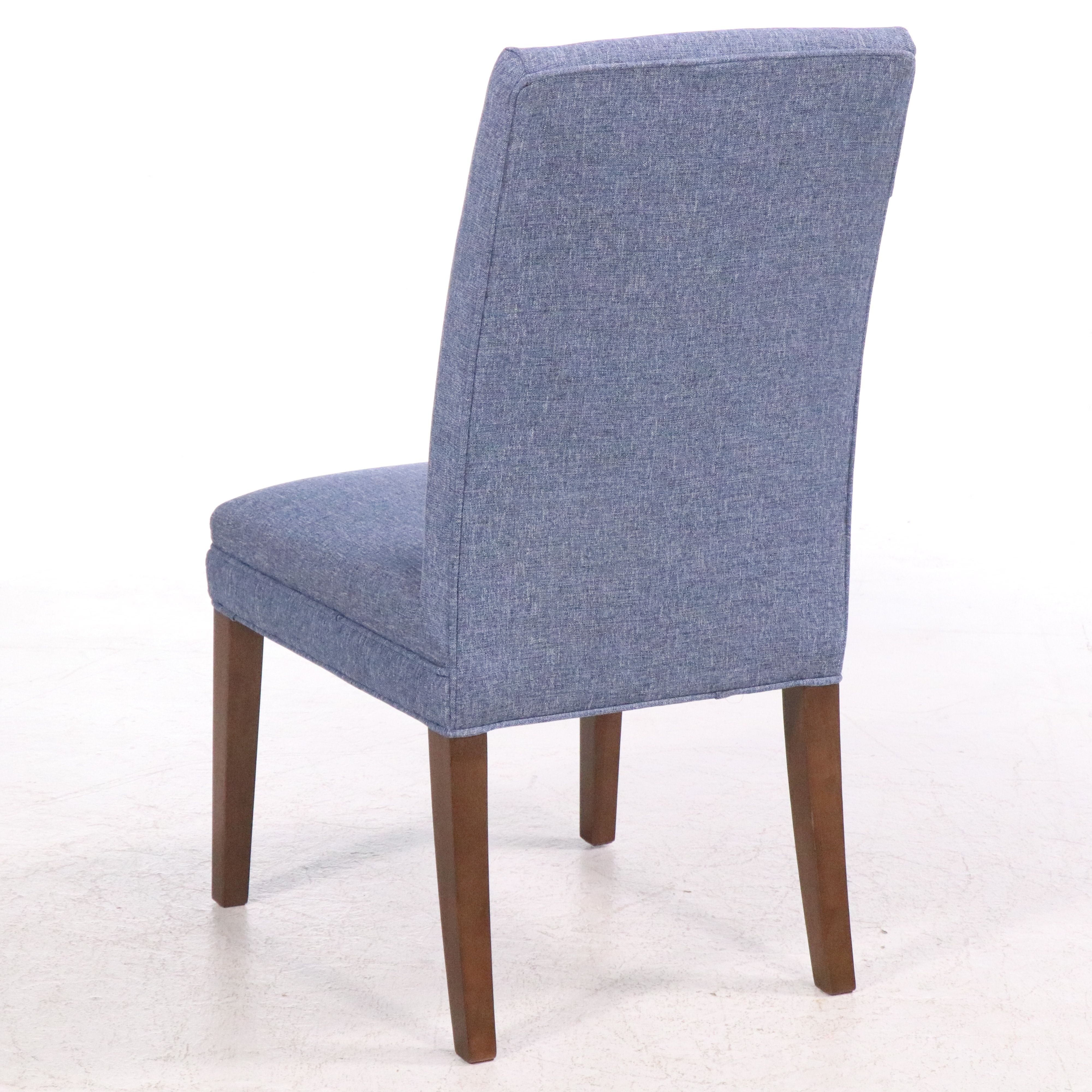 Pair of Contemporary Blue Fabric Upholstered Side Chairs