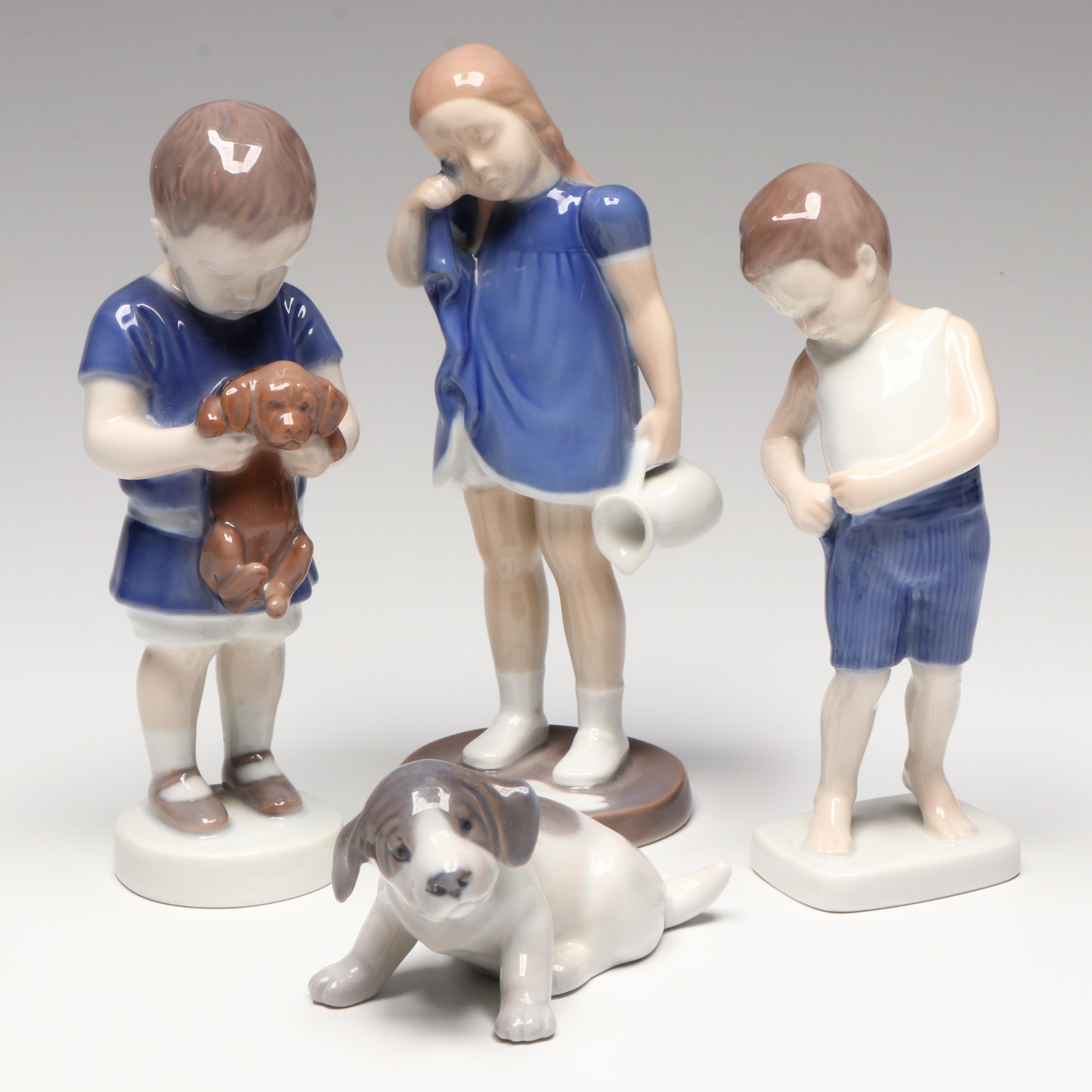 Bing & Grøndahl "Boy with Dog" and More Porcelain Figurines