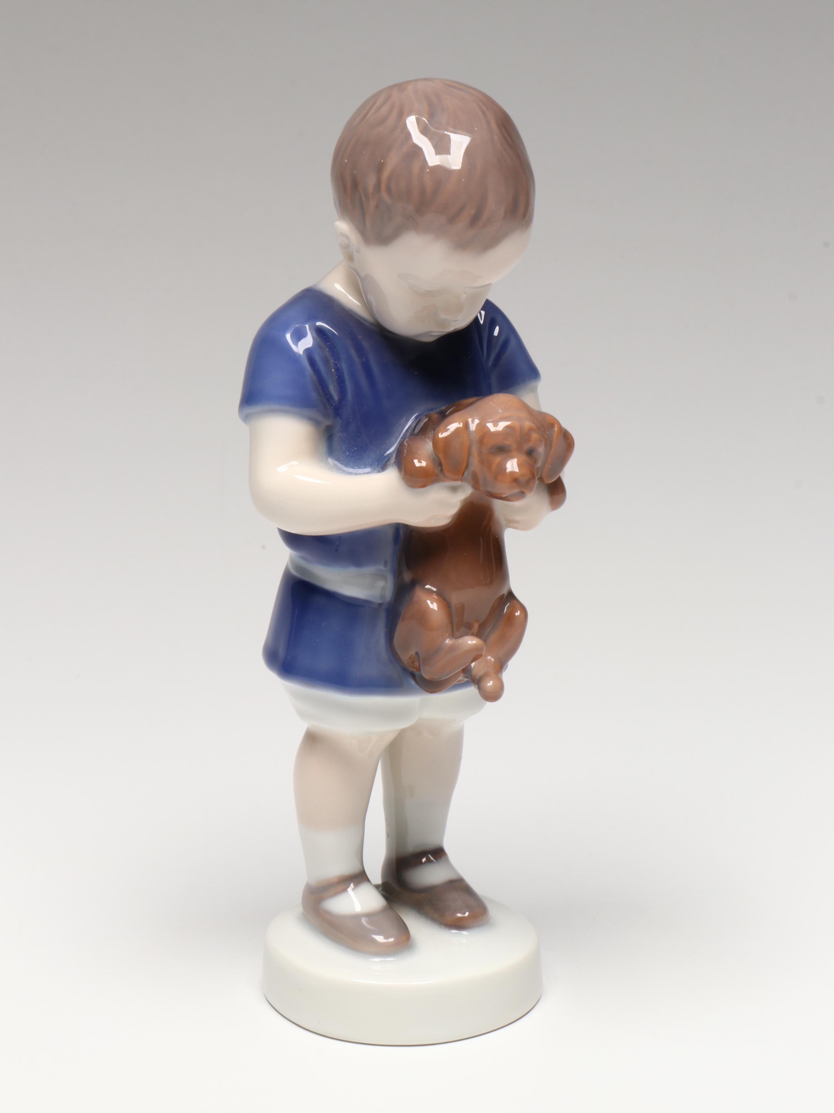 Bing & Grøndahl "Boy with Dog" and More Porcelain Figurines