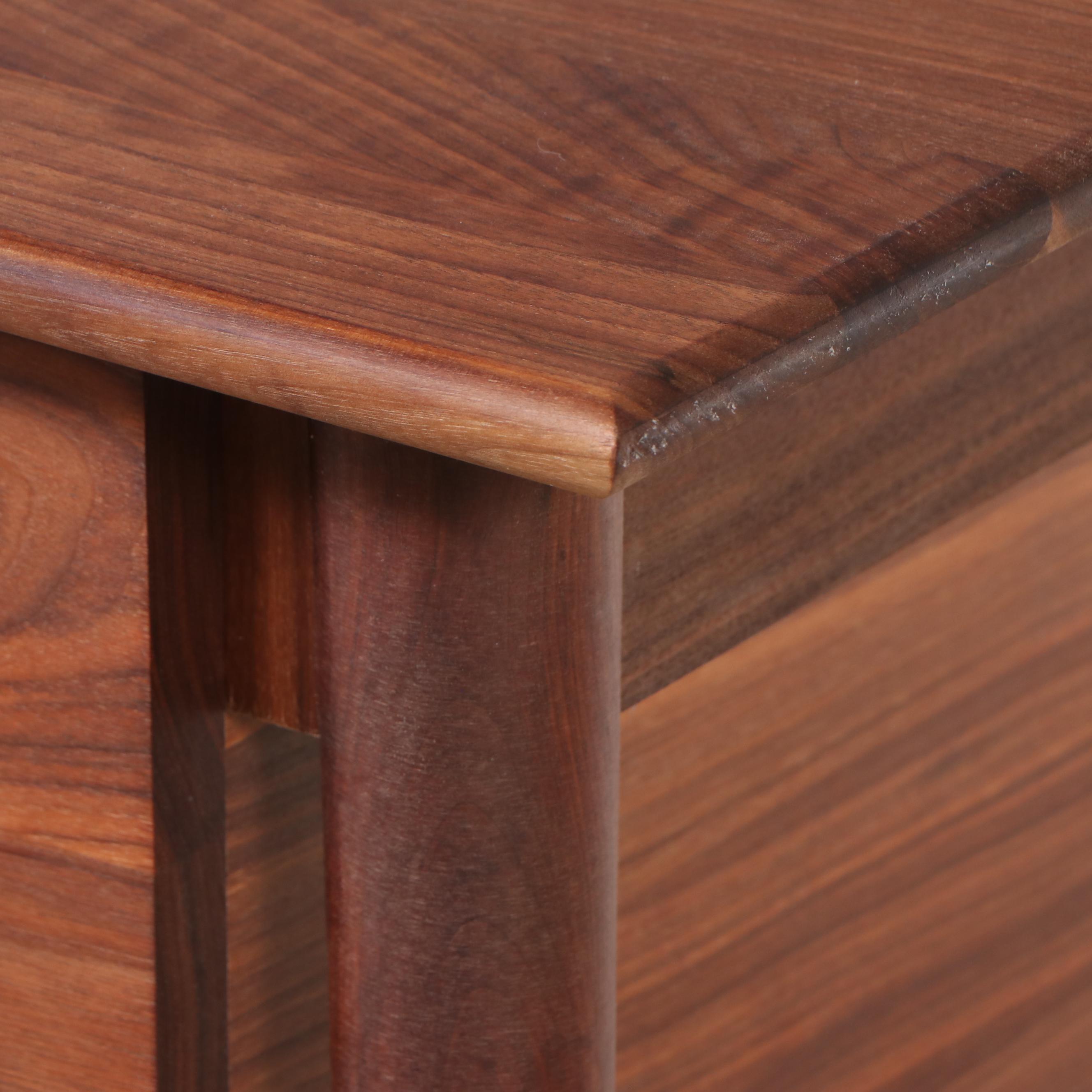 Crate & Barrel "Kendall" Mid Century Modern Style Walnut Desk, 2021