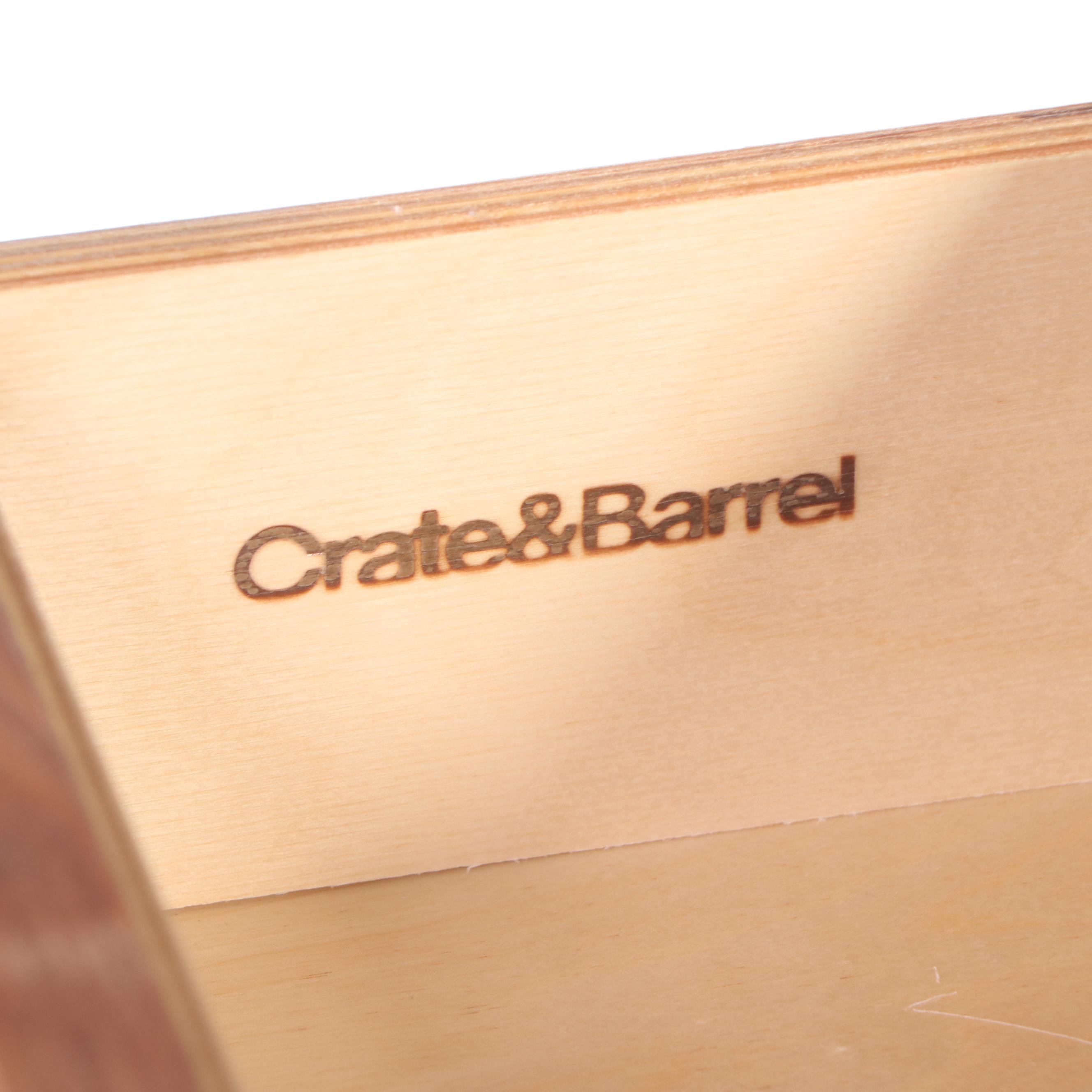 Crate & Barrel "Kendall" Mid Century Modern Style Walnut Desk, 2021