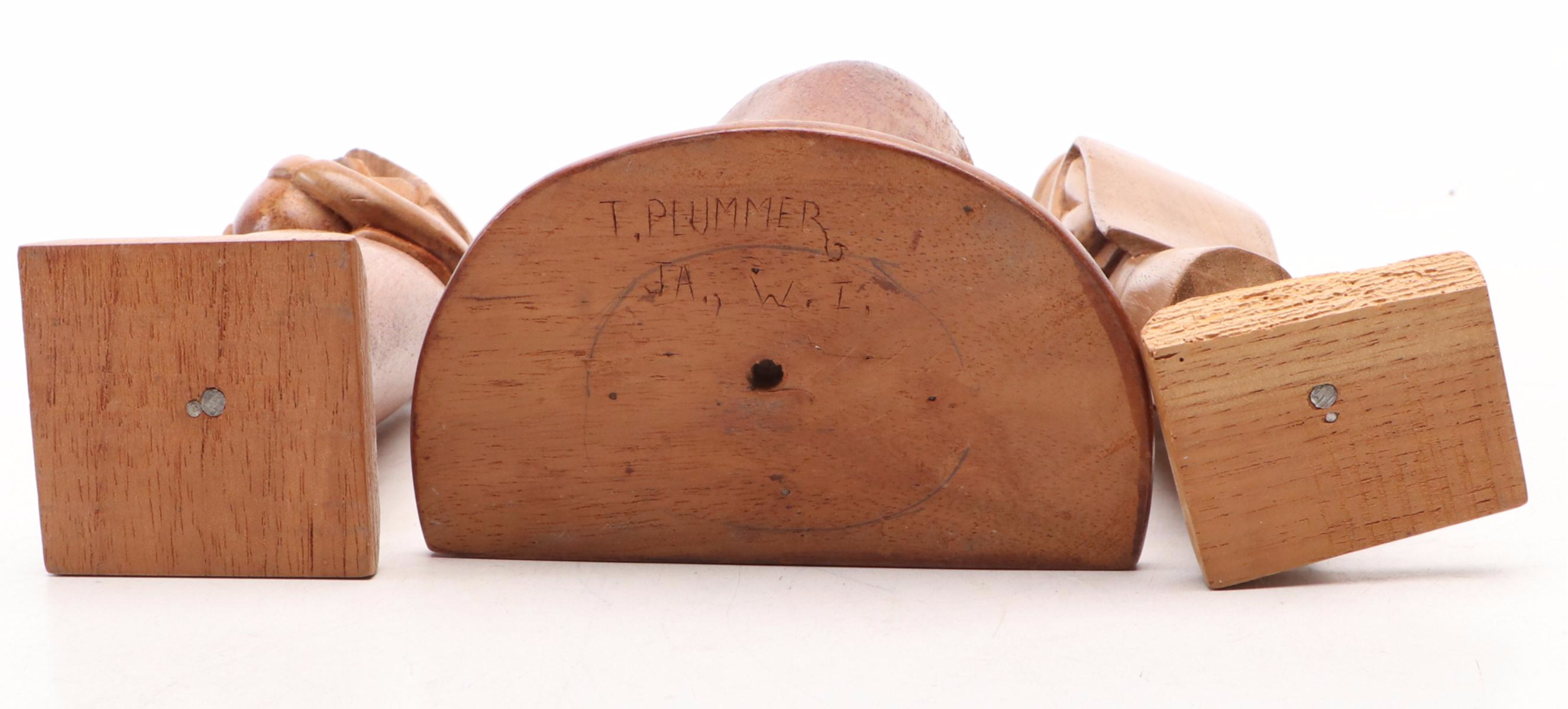 Folk Art Style Wood Carvings of People and Animals, Mid to Late 20th Century