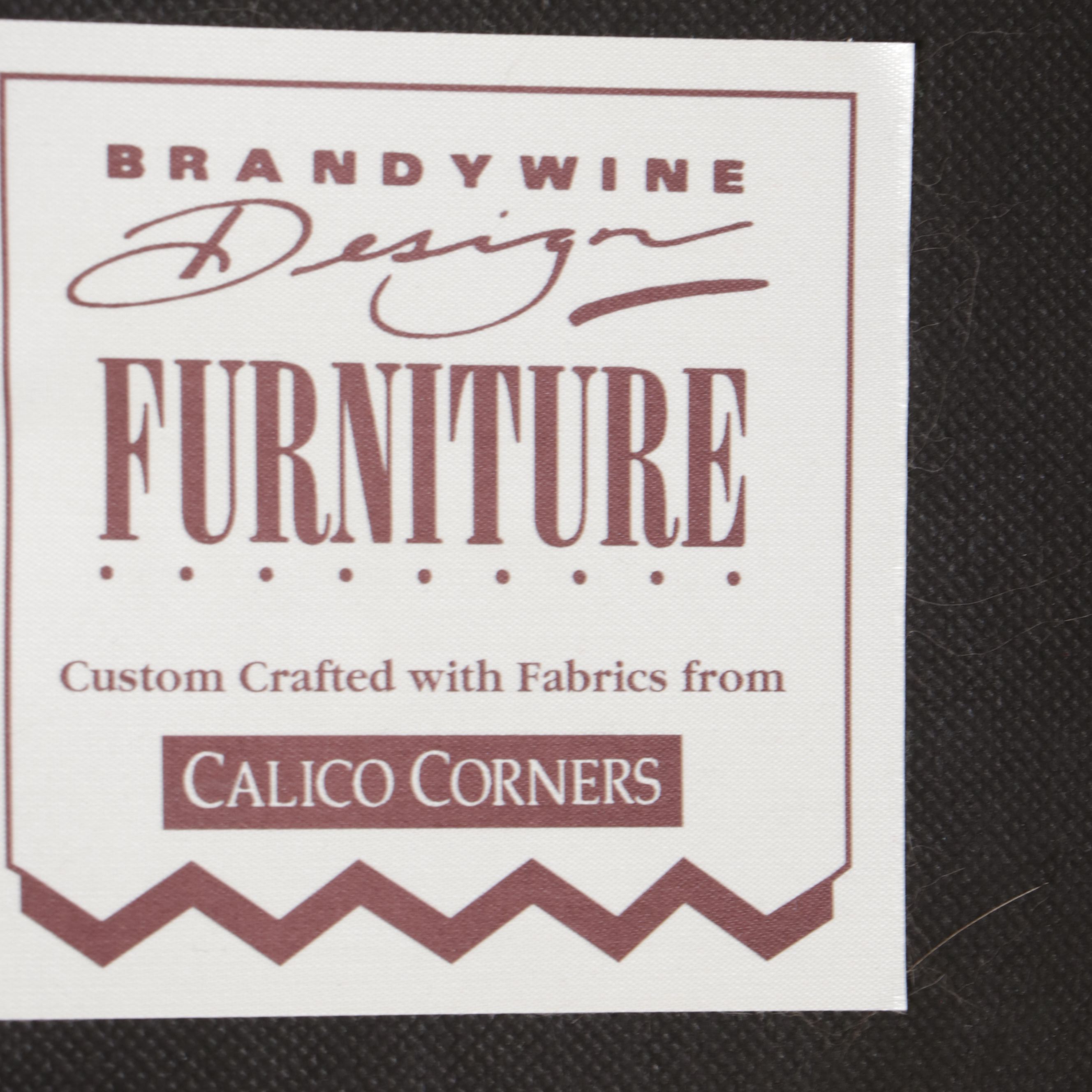 Brandywine Design Furniture Blue Gingham Upholstered Armchair and Ottoman