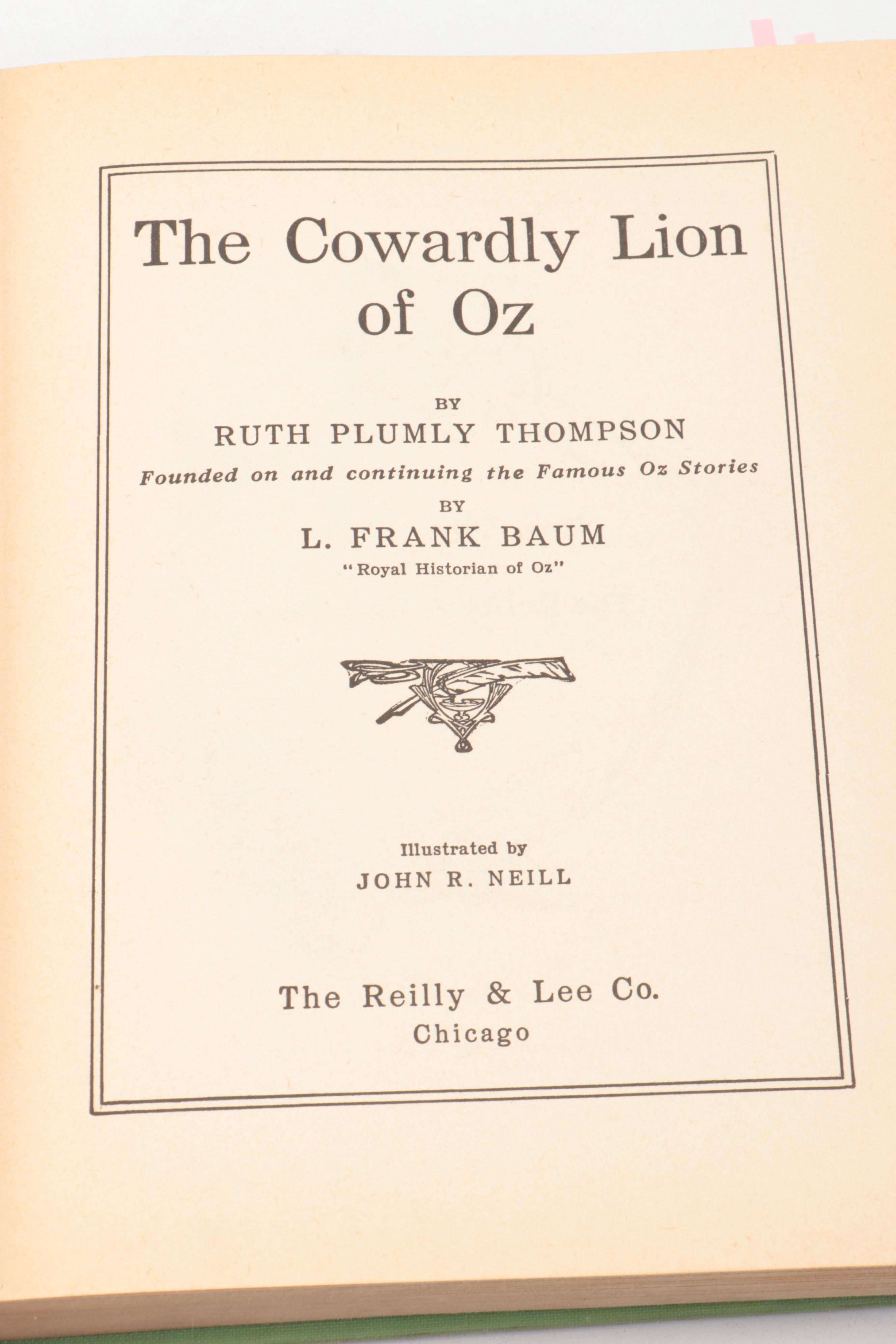 John R. Neill Illustrated "The Cowardly Lion of Oz" by Ruth Plumly Thompson