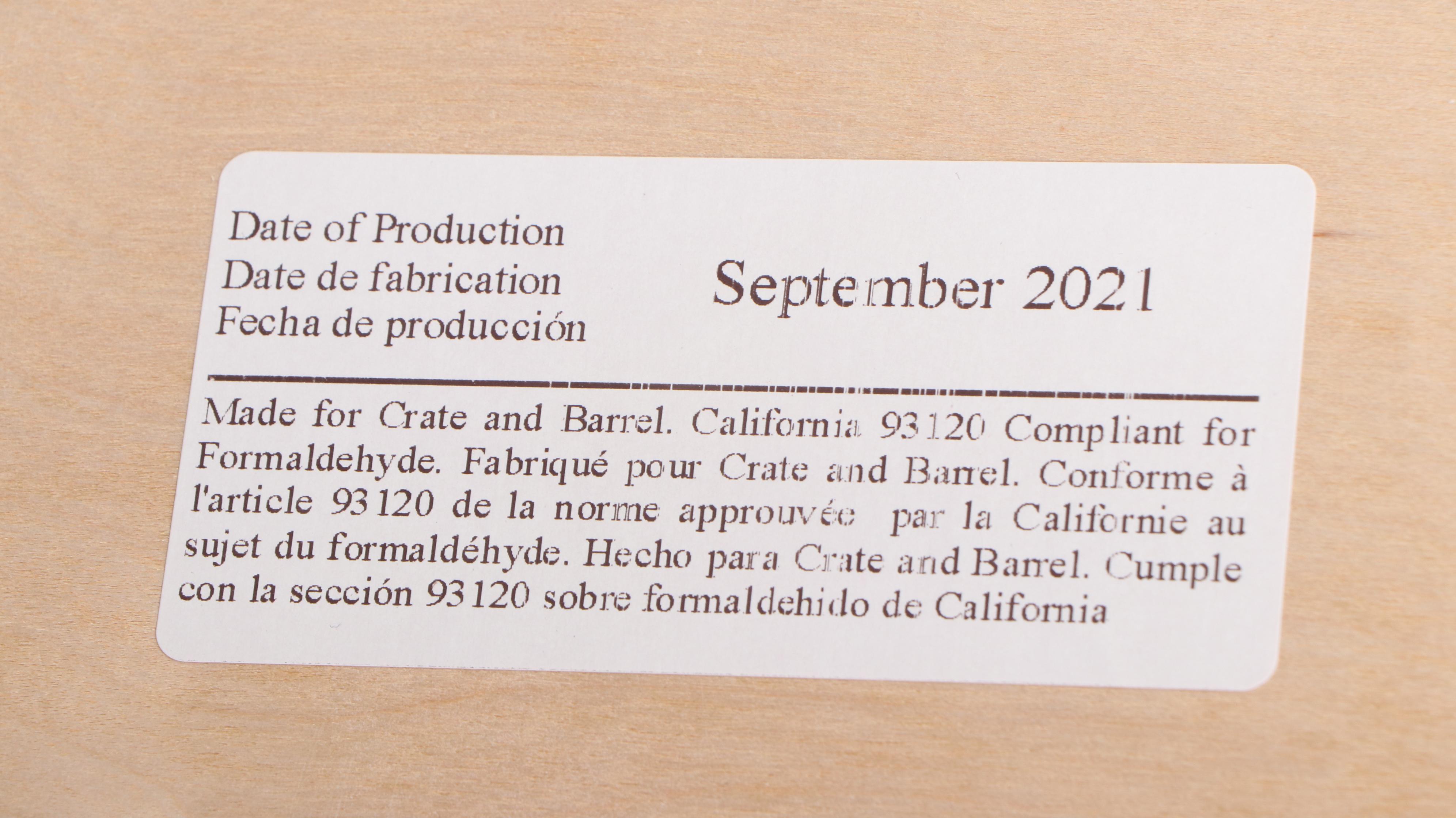 Crate & Barrel "Kendall" Mid Century Modern Style Walnut Desk, 2021