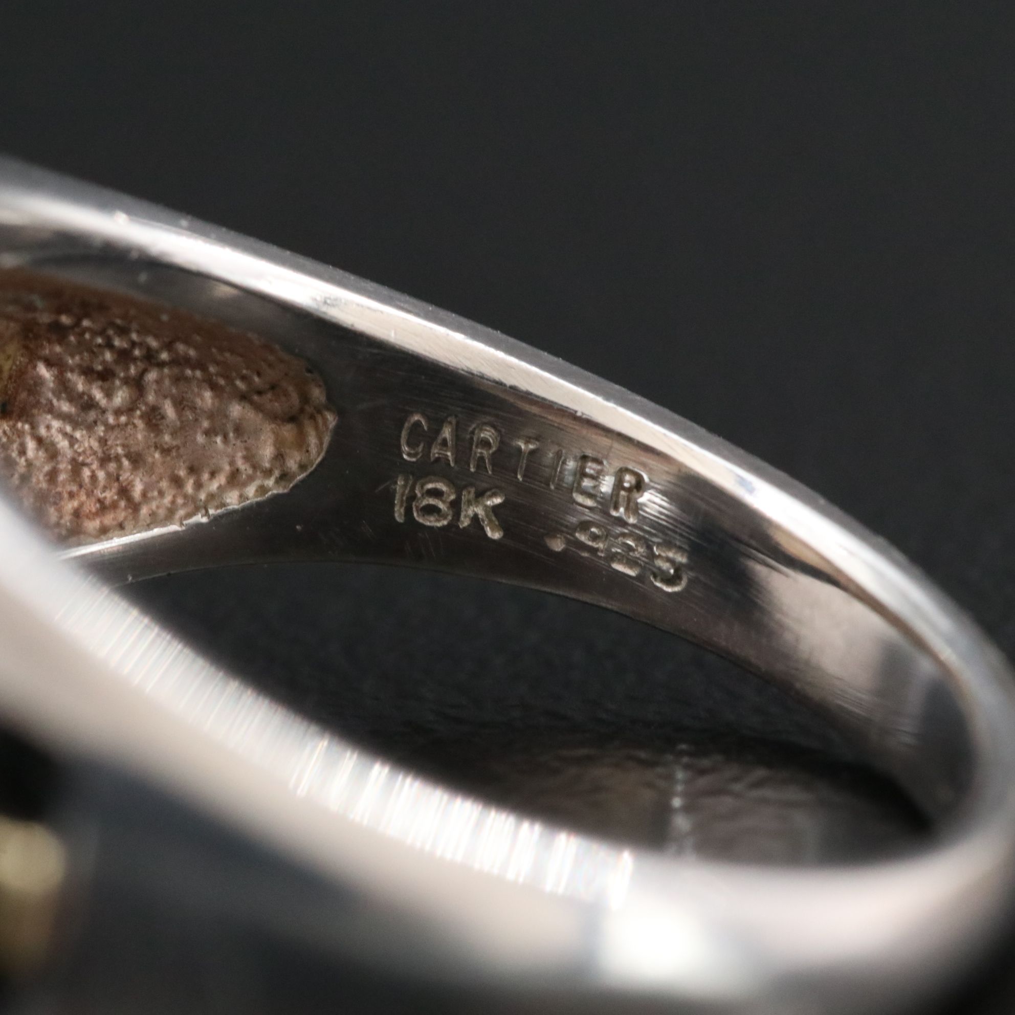 Cartier Sterling Pearl and Enamel Ring with 18K Accents