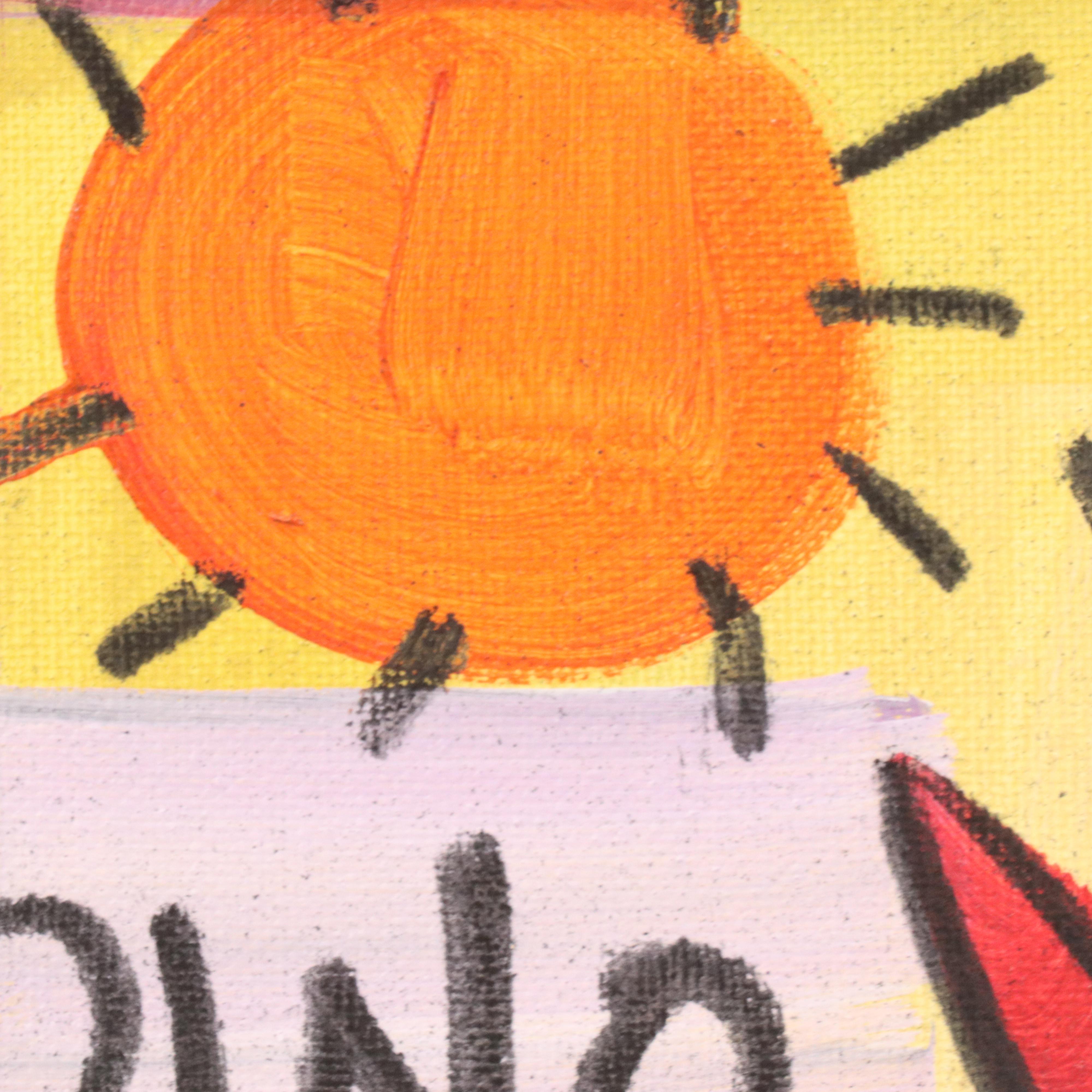 Cor Stylized Acrylic Painting of T-Rex on Bike, 2025