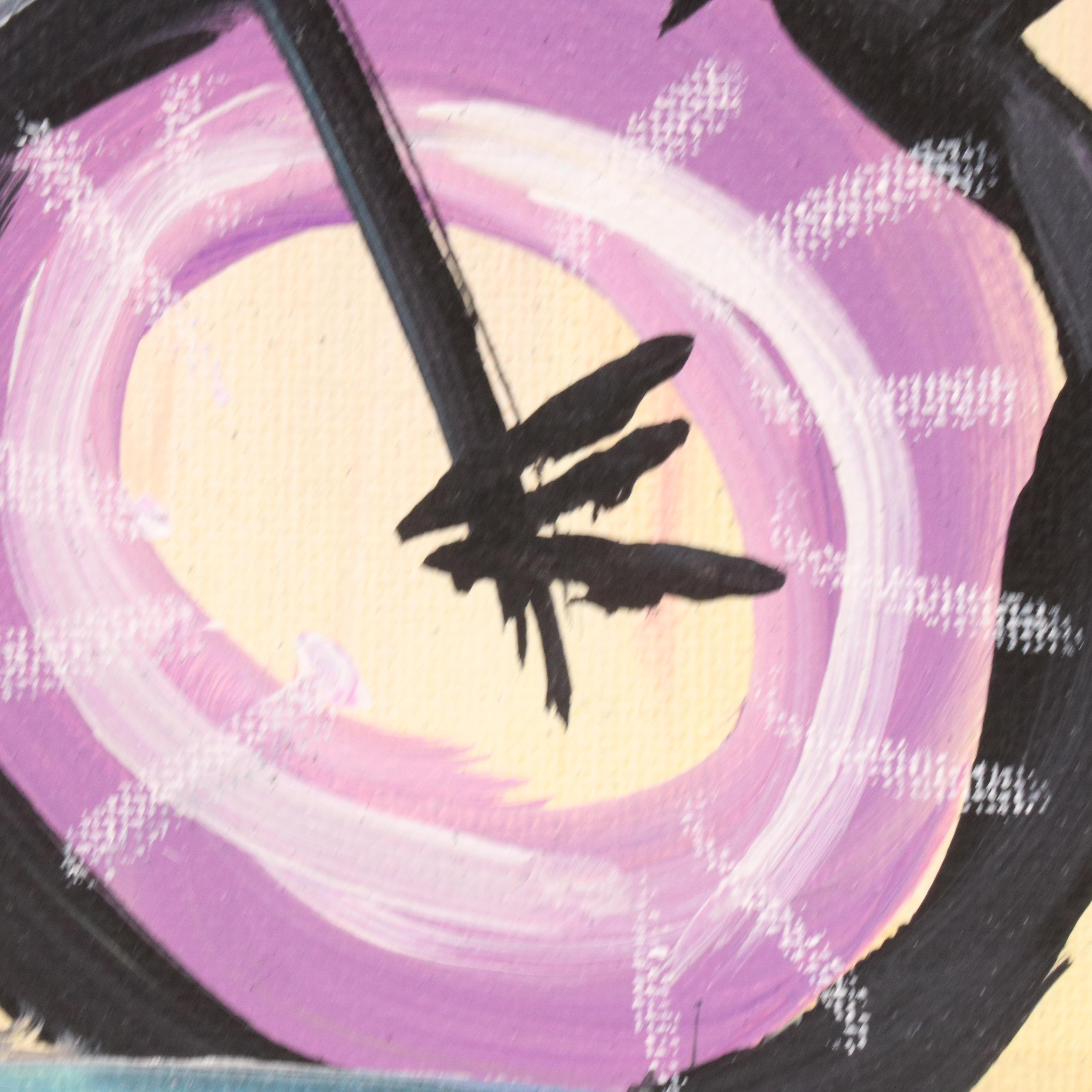 Cor Stylized Acrylic Painting of T-Rex on Bike, 2025