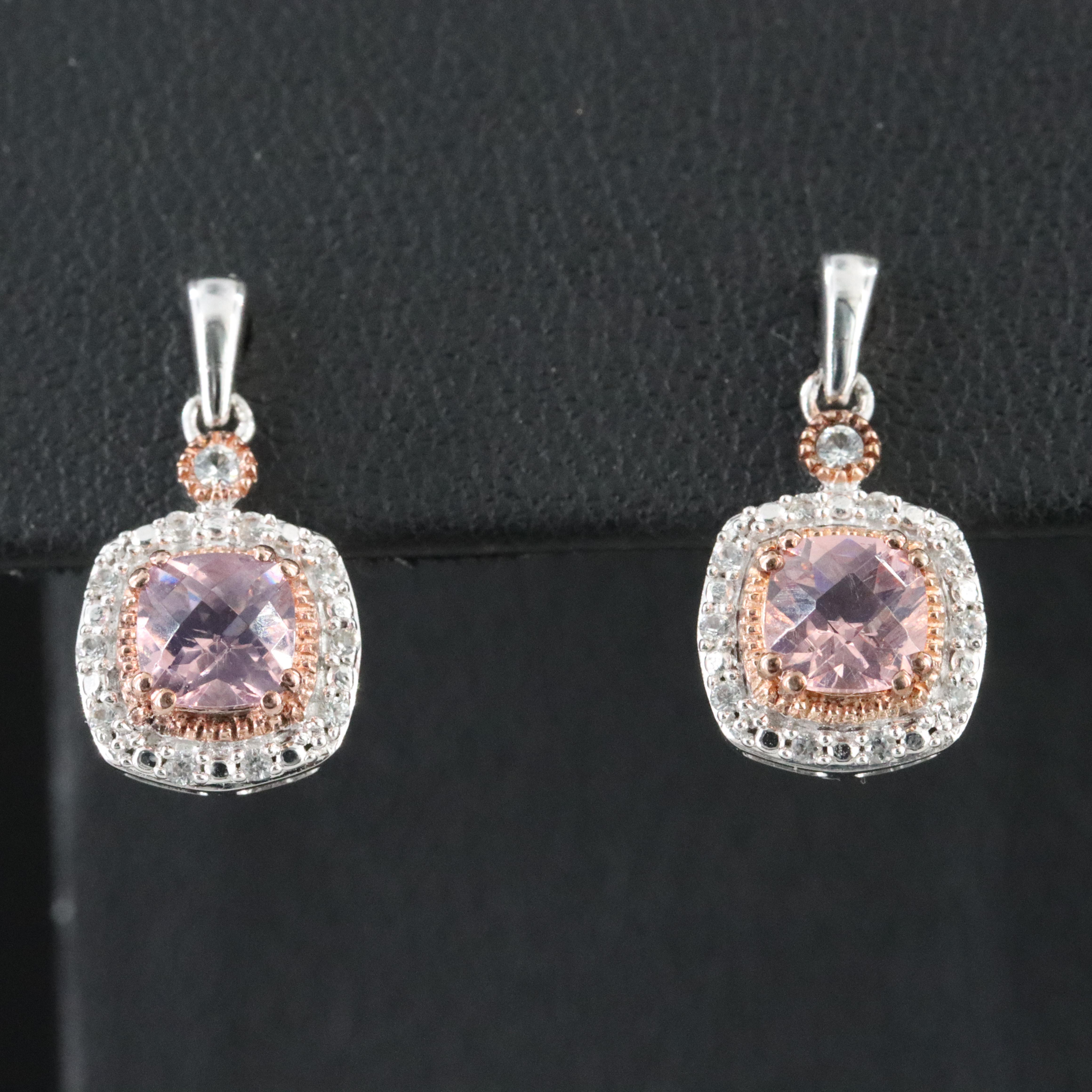 Sterling Cubic Zirconia and White Sapphire Drop Earrings