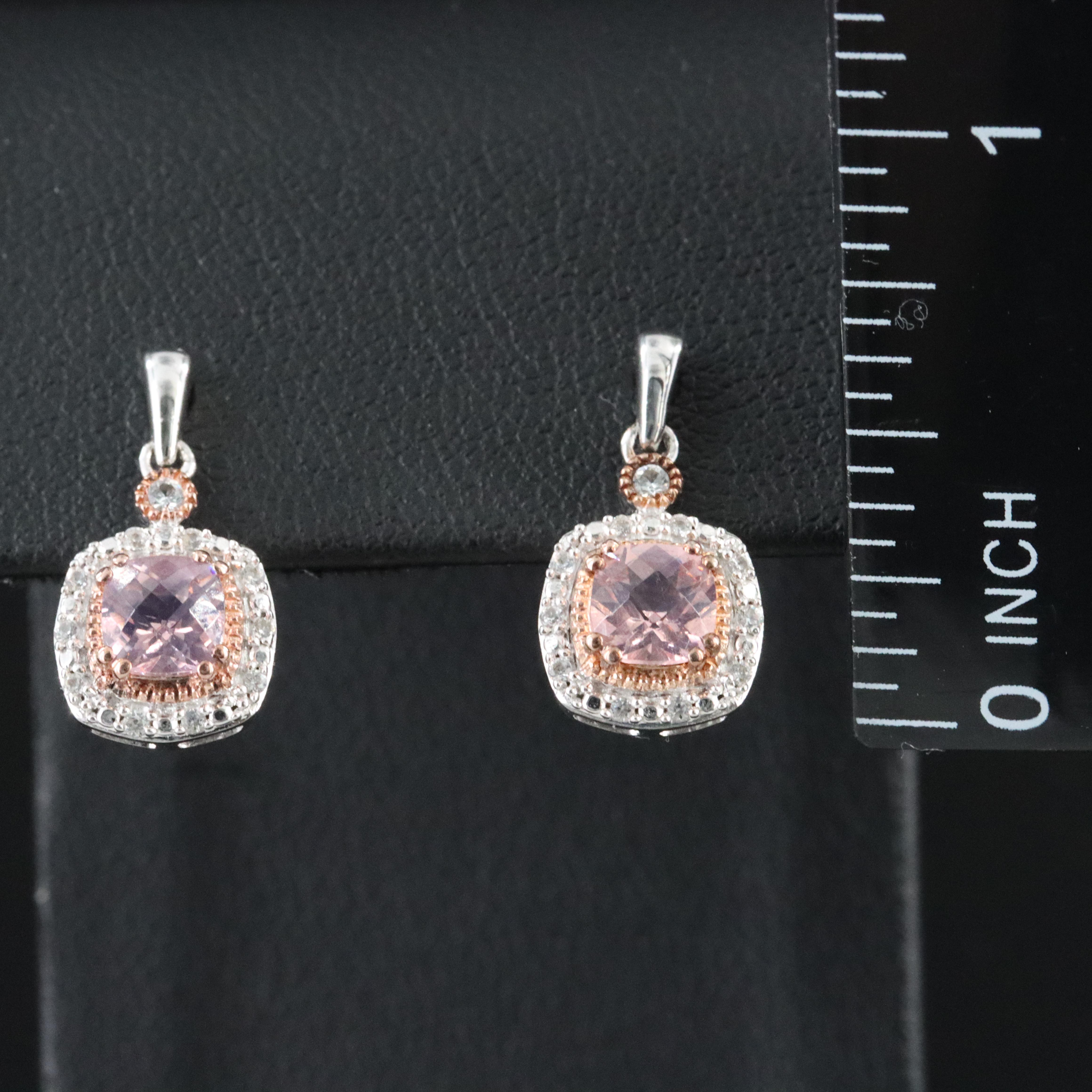 Sterling Cubic Zirconia and White Sapphire Drop Earrings