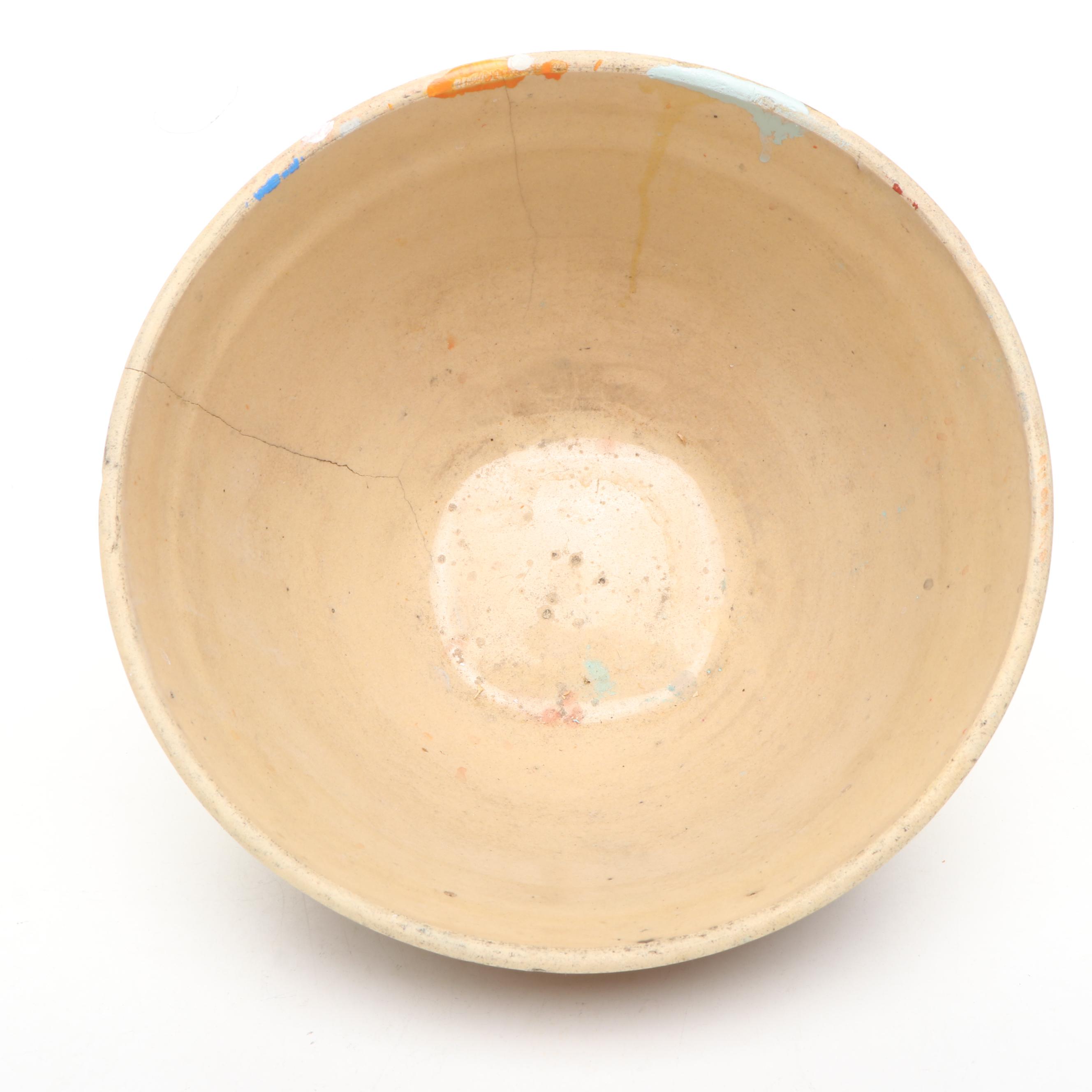 Robinson Ransbottom and Other Banded Stoneware Mixing Bowl, Early to Mid-20th C.