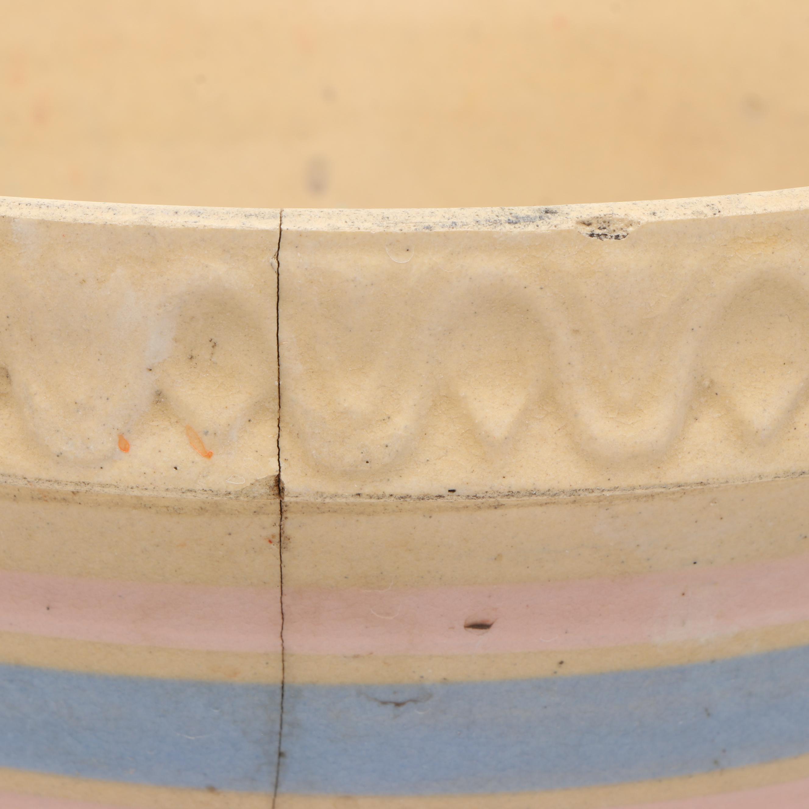 Robinson Ransbottom and Other Banded Stoneware Mixing Bowl, Early to Mid-20th C.