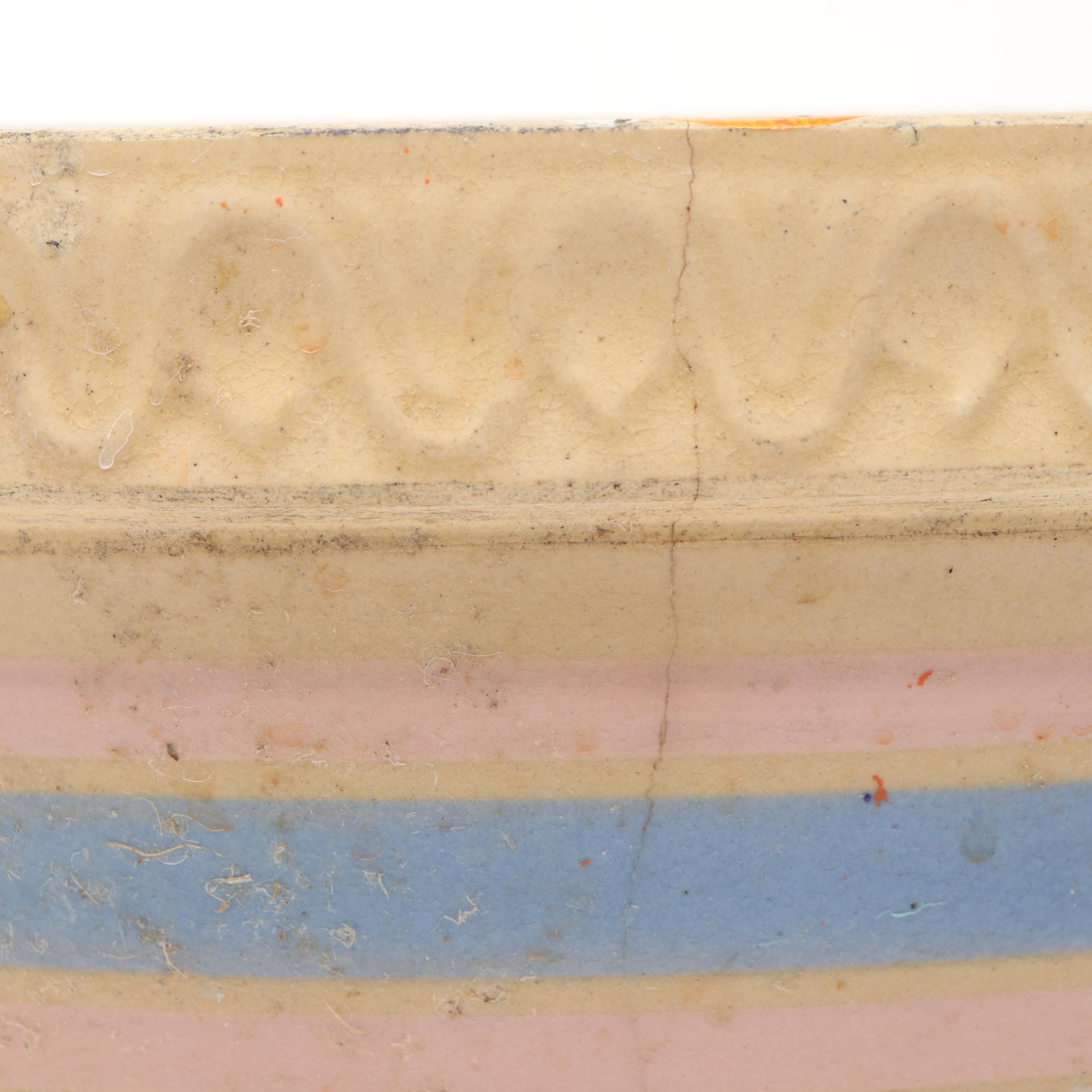 Robinson Ransbottom and Other Banded Stoneware Mixing Bowl, Early to Mid-20th C.