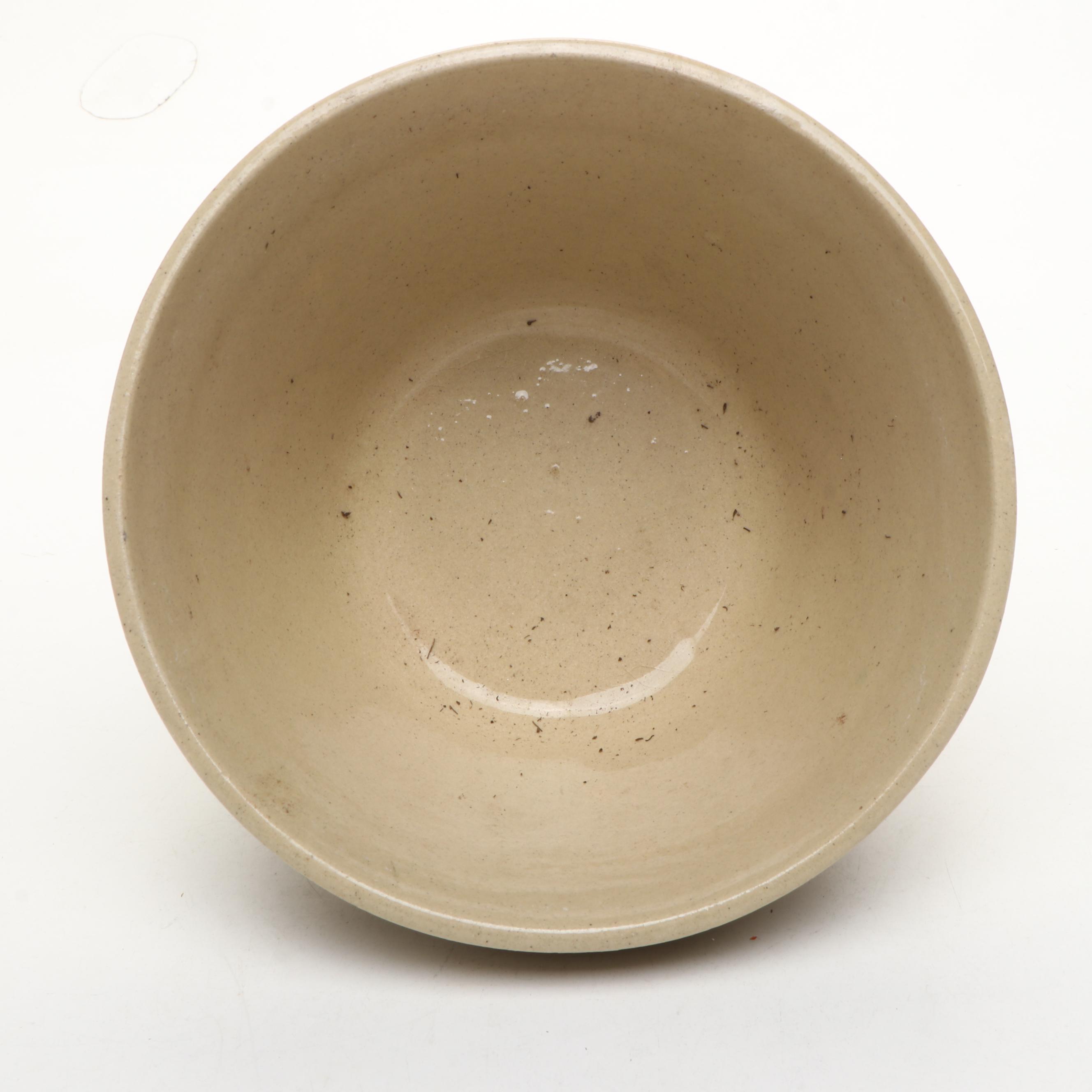 Robinson Ransbottom and Other Banded Stoneware Mixing Bowl, Early to Mid-20th C.