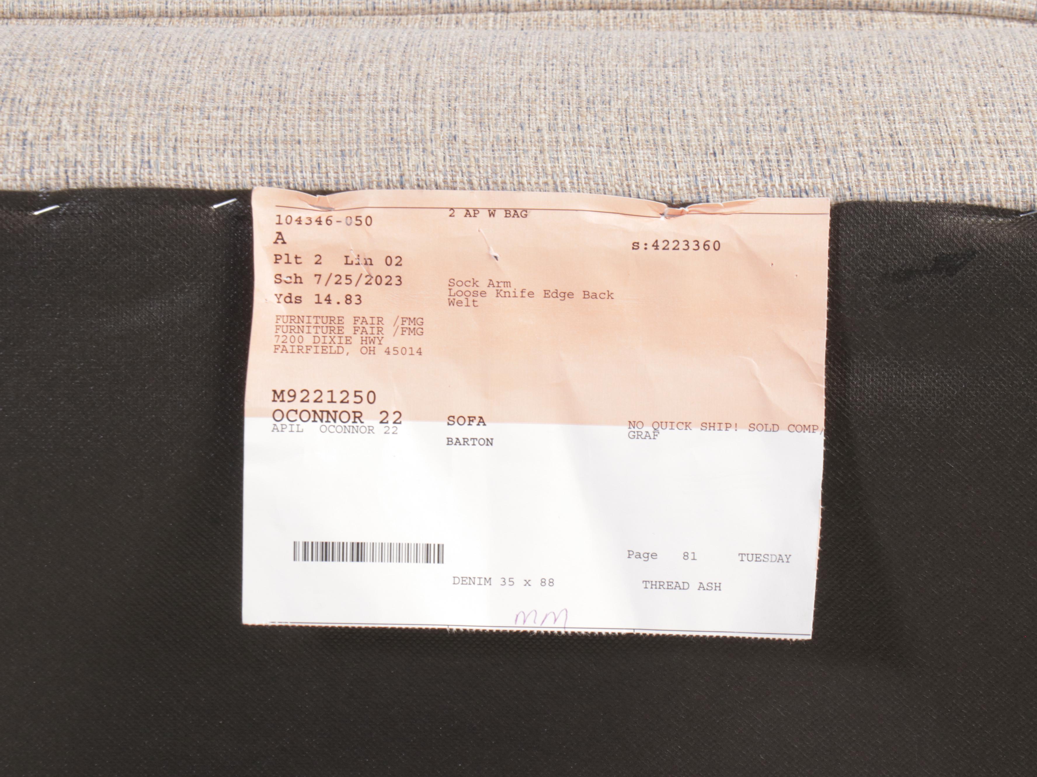 Hickorycraft Fabric Upholstered Sofa