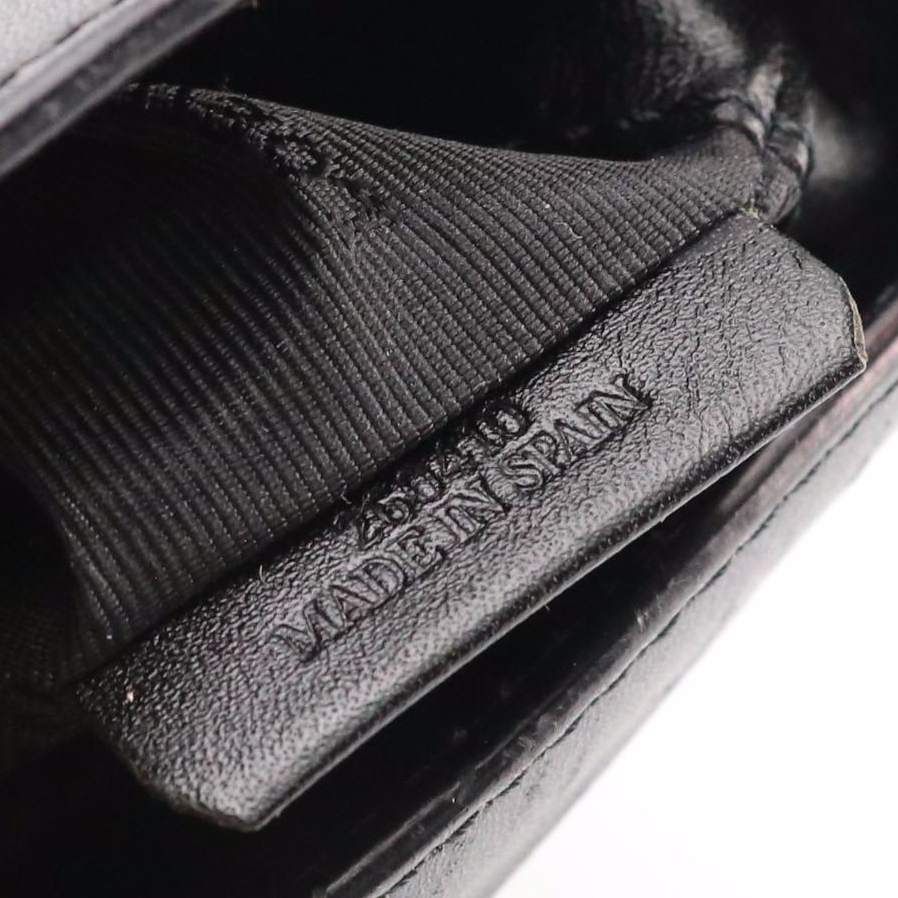 Loewe Mini Shoulder Bag in Black Calfskin Leather with Interwoven Details