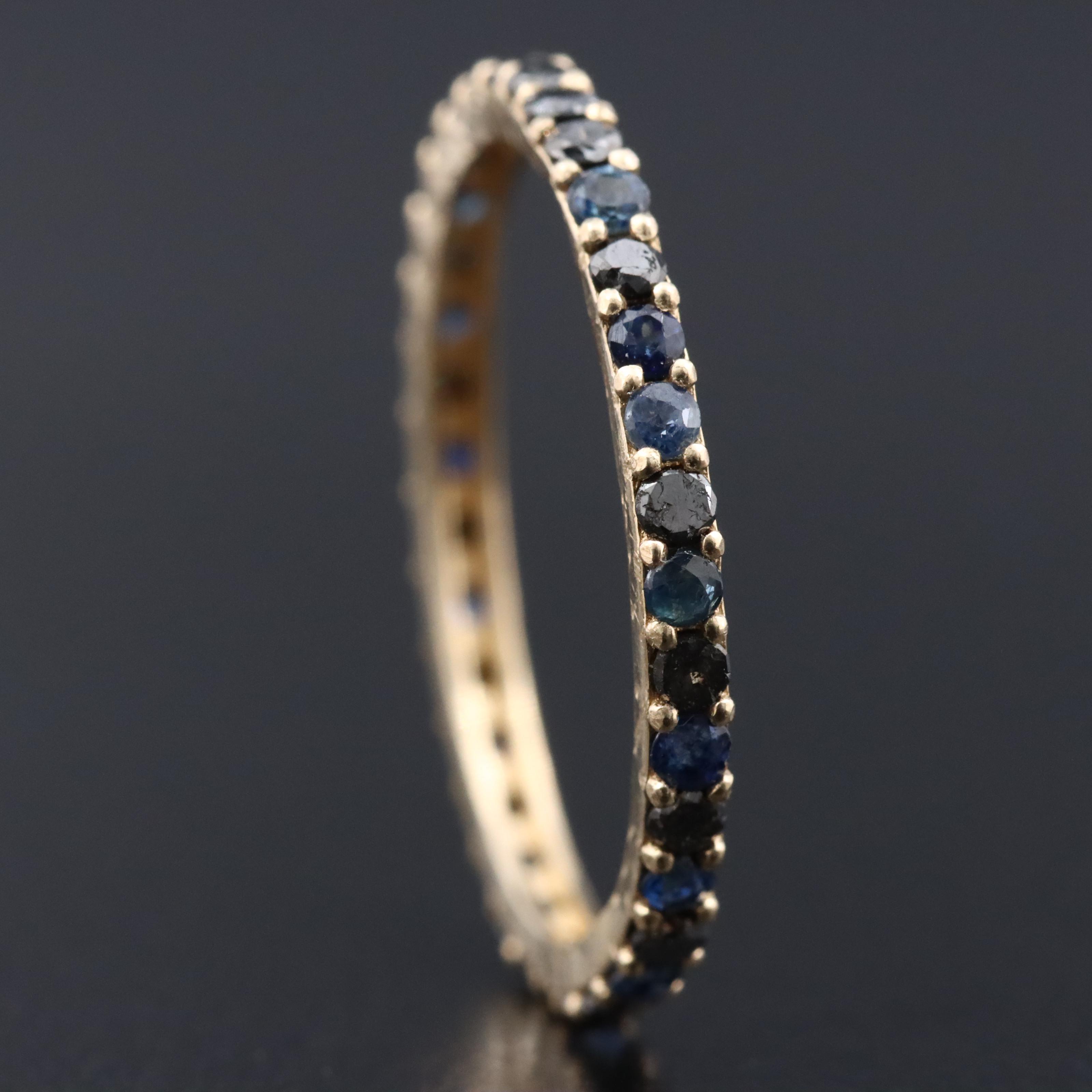 14K 0.30 CTW Fancy Diamond and Sapphire Eternity Band