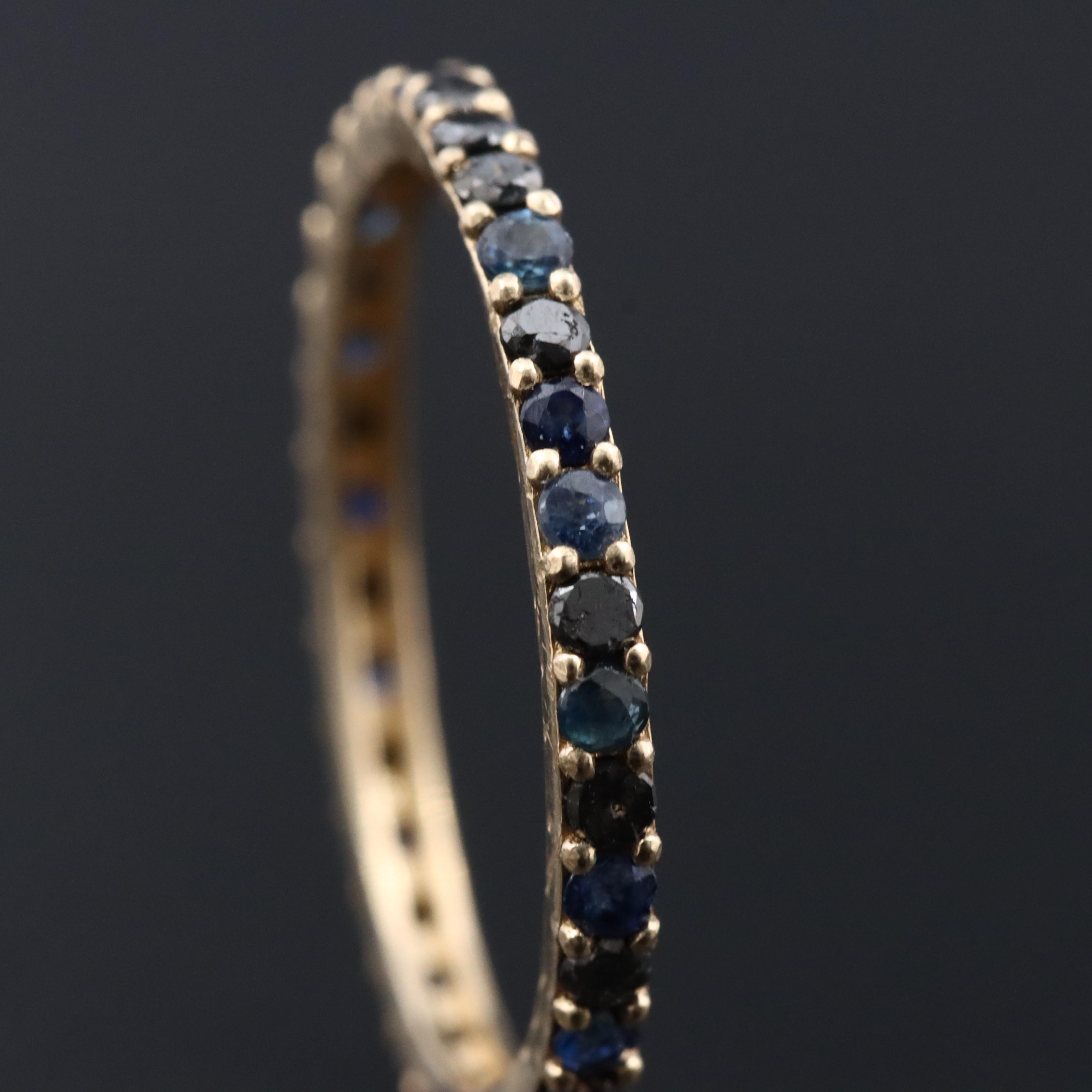 14K 0.30 CTW Fancy Diamond and Sapphire Eternity Band