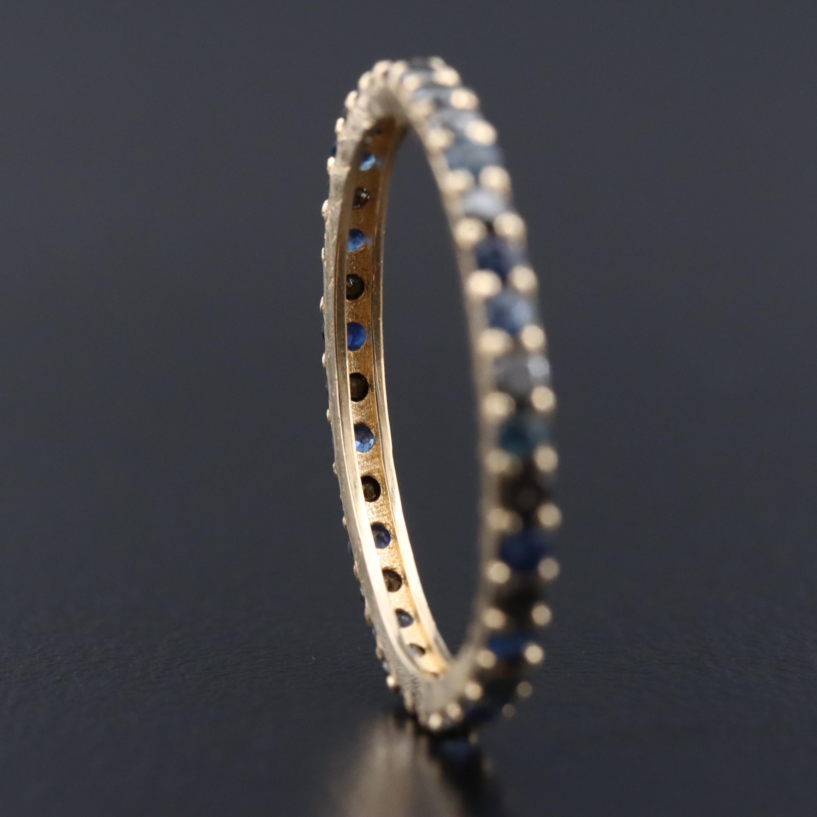 14K 0.30 CTW Fancy Diamond and Sapphire Eternity Band