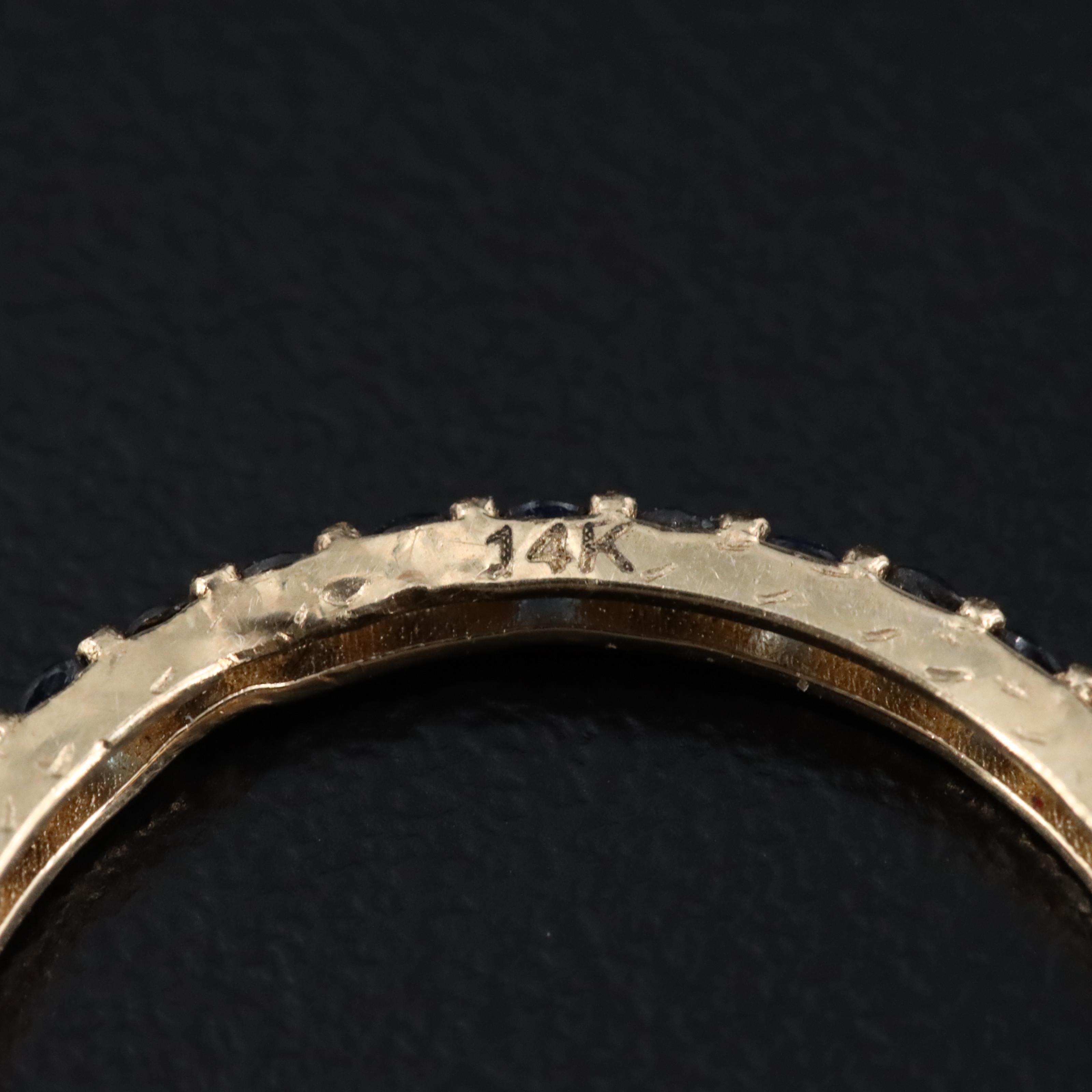 14K 0.30 CTW Fancy Diamond and Sapphire Eternity Band