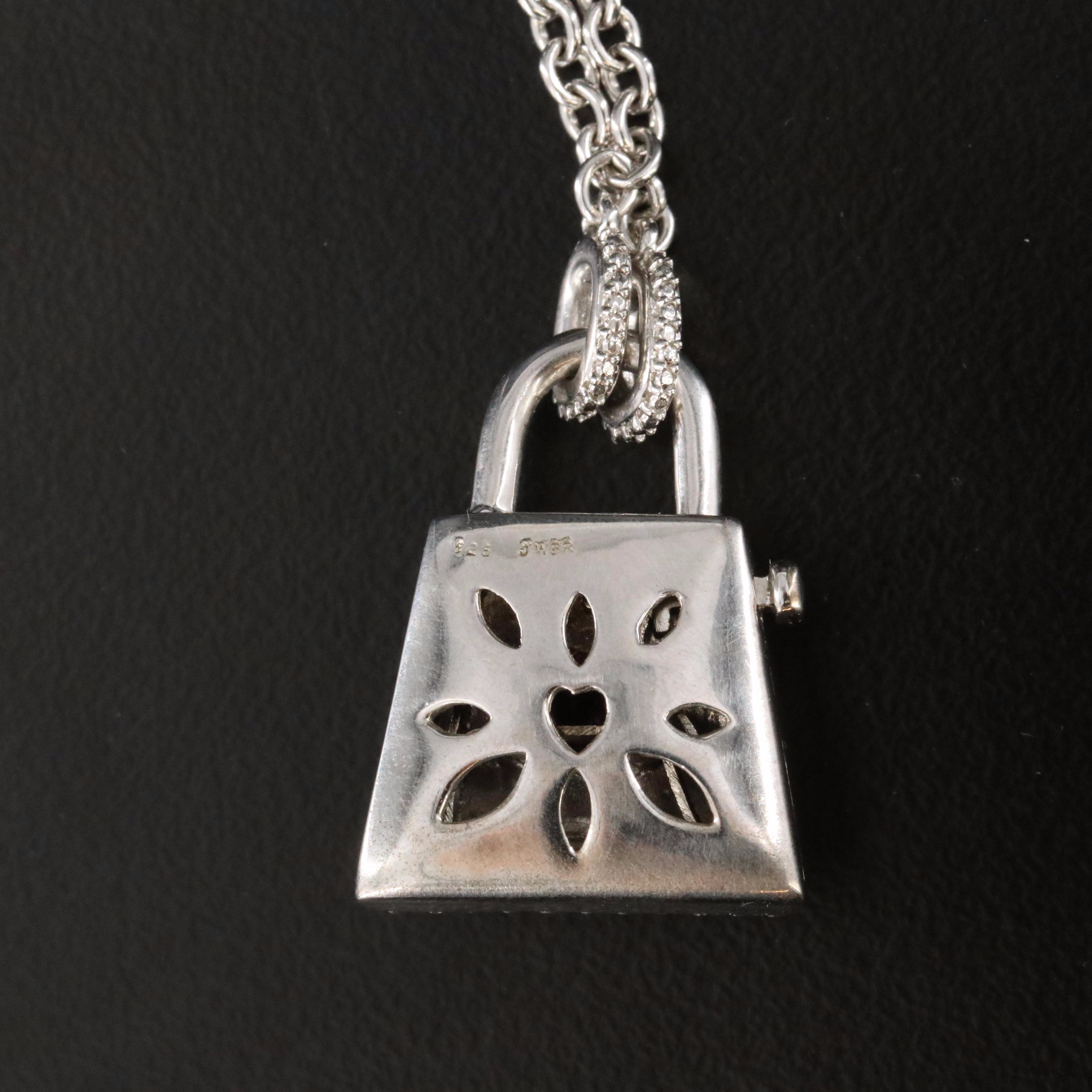 Sterling Garnet and White Sapphire Pendant Necklace